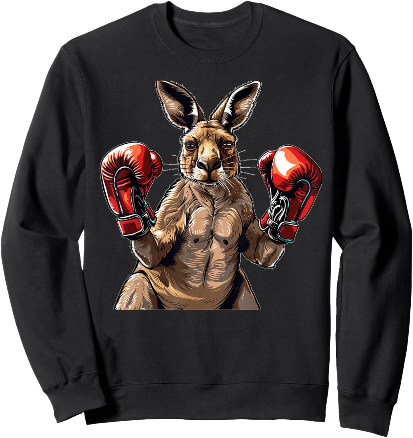 Cool sport Kangaroo with punching mitts Sweatshirt - Sweatshirt | Black