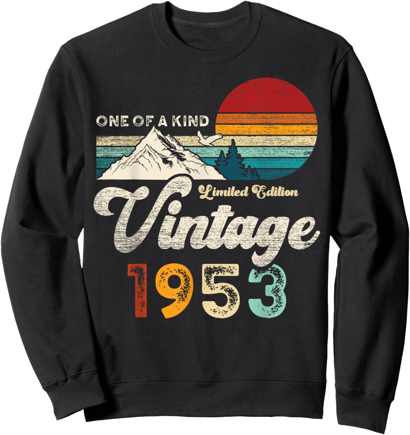 Vintage 1953 Montagnes Aigle Retro 73e Anniversaire Sweatshirt - Sweatshirt | Black