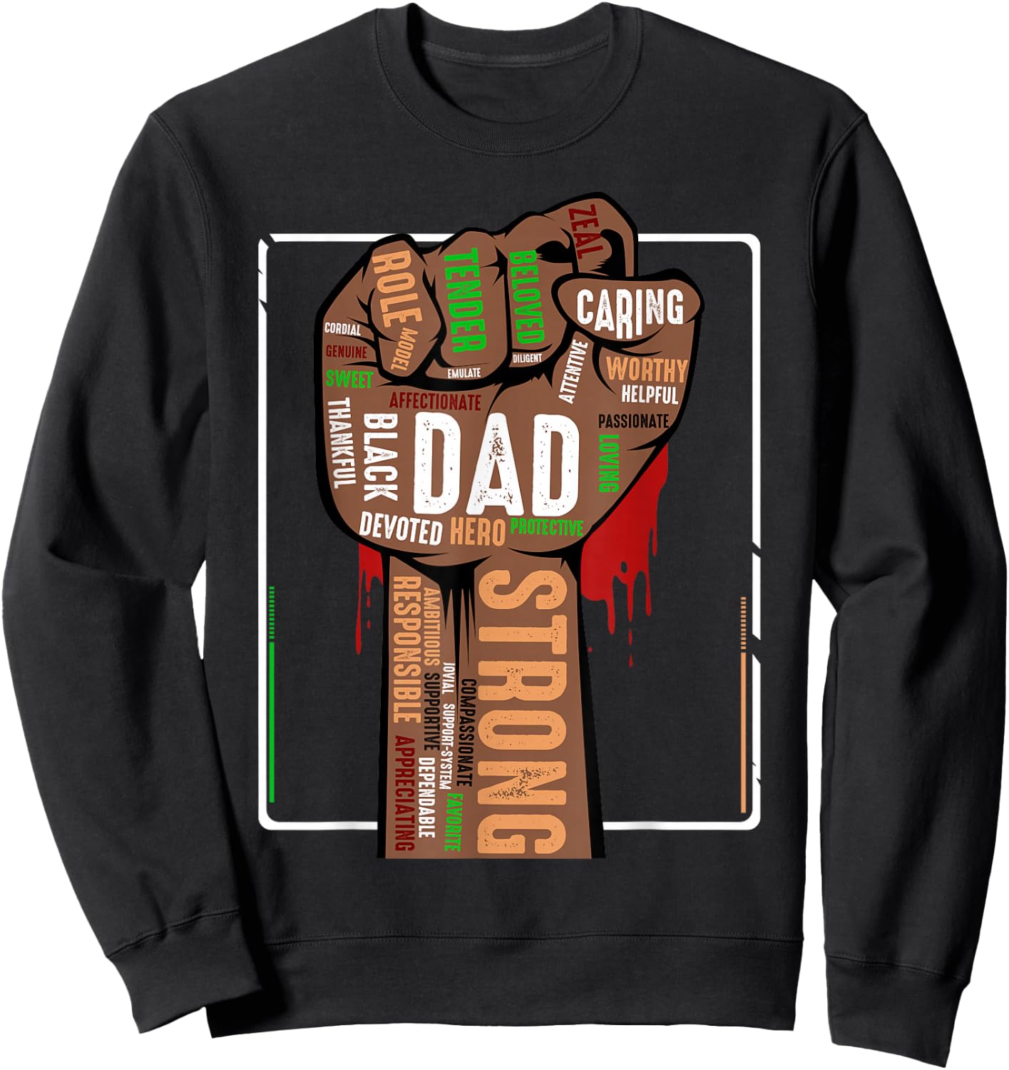 Black Dad African American Melanin Pride Black History Month Sweatshirt - Sweatshirt | Black