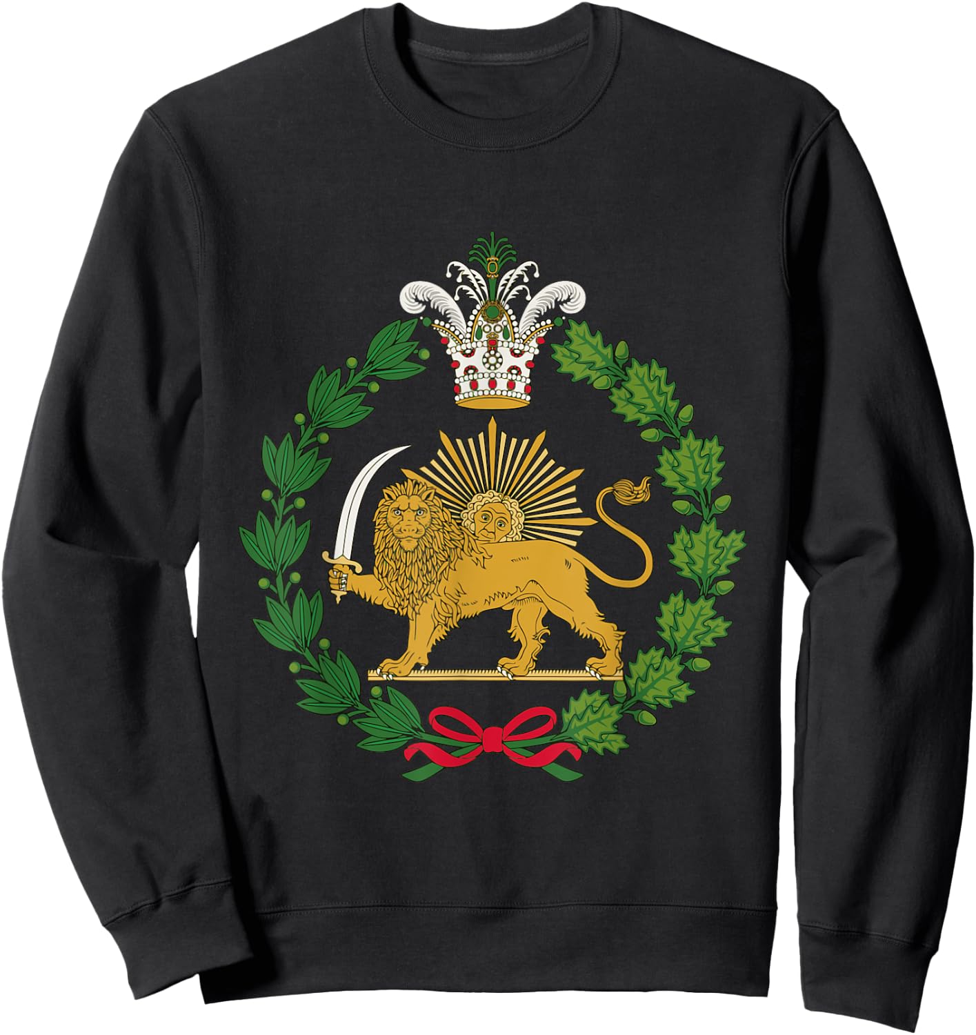 Shir o Khorshid Qajar Dynasty Imperial Emblem Persian Sweatshirt - Sweatshirt | Black