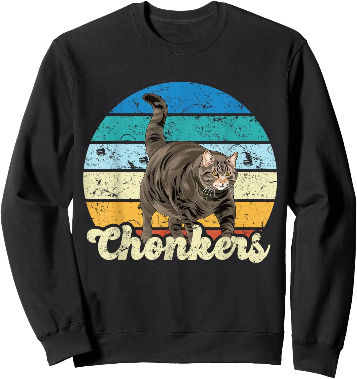 Chonkers Funny Chonk Cat Meme Chonky Boi Sweatshirt - Sweatshirt | Black