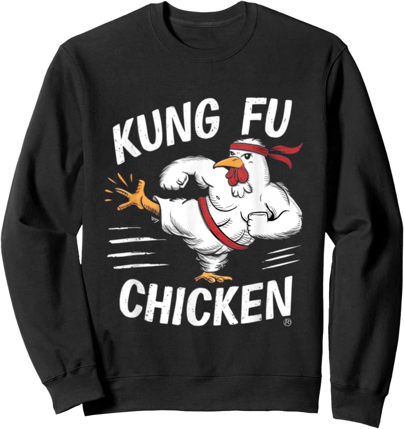 Kung Fu Chicken Funny Karate Rooster Women Men Chicken Sweatshirt - Sweatshirt | Black