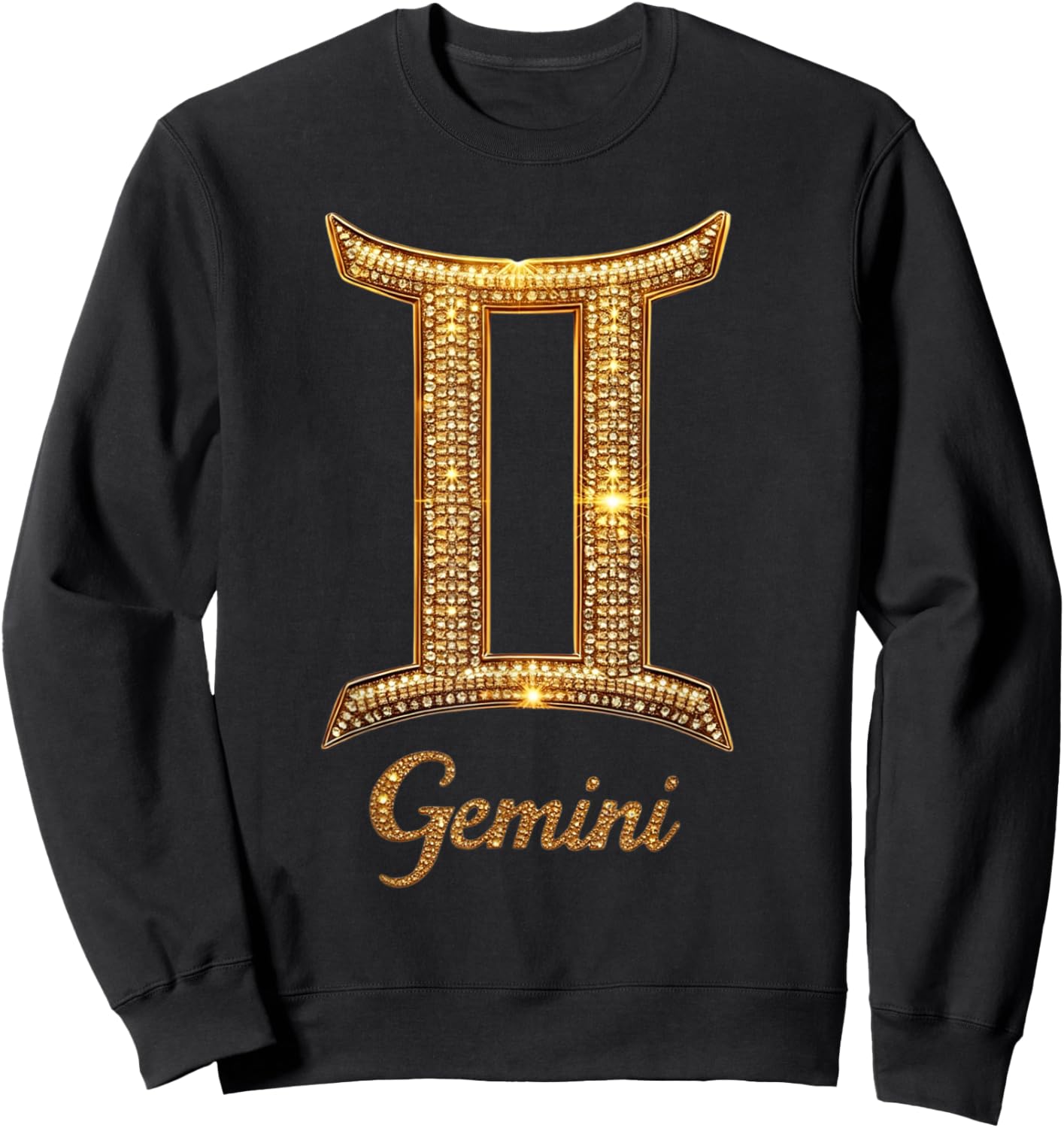 Fancy Gold and Diamond Gemini Gift Sweatshirt - Sweatshirt | Black