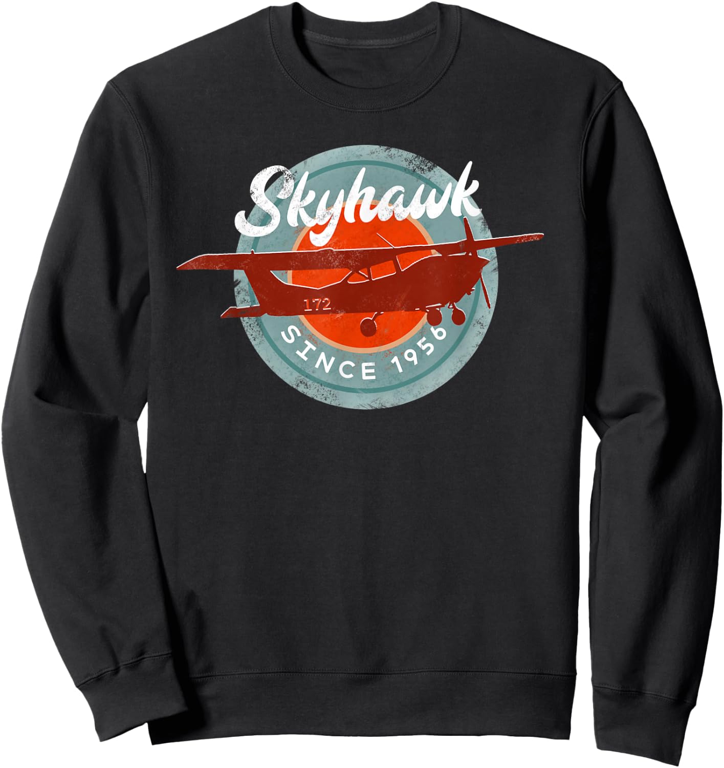 C172 Skyhawk Vintage Retro Airplane Flying Pilot Gift Sweatshirt - Sweatshirt | Black