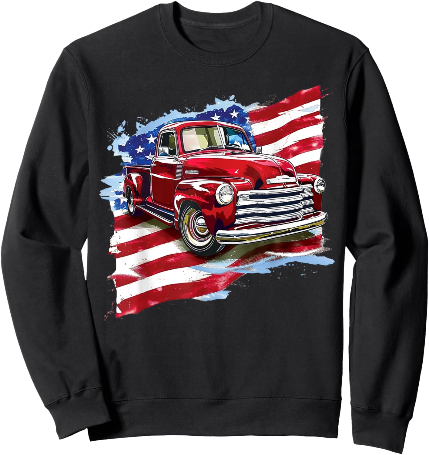 Vintage Pick Up Truck Sweatshirt - Sweatshirt | Black
