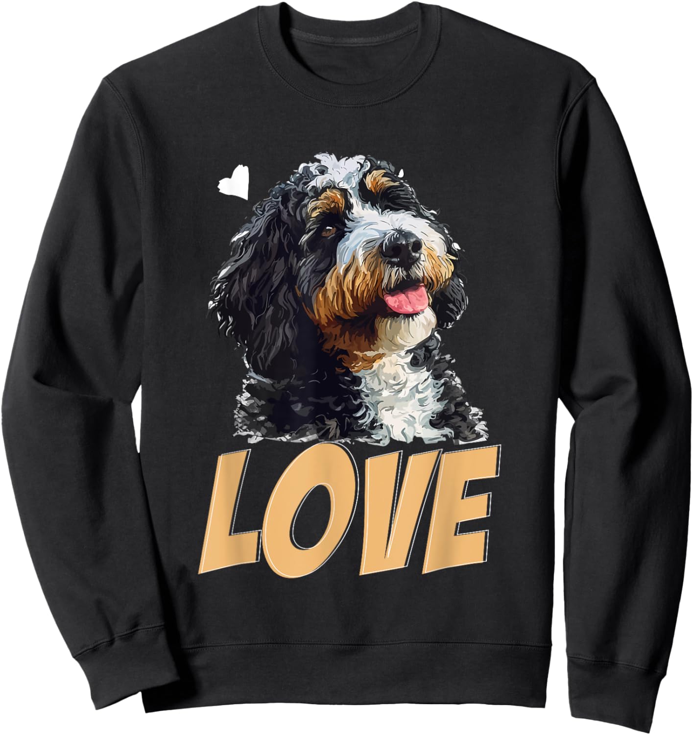 Bernedoodle Dog Breed Pet LOVE Men Women Girls Kids Sweatshirt - Sweatshirt | Black