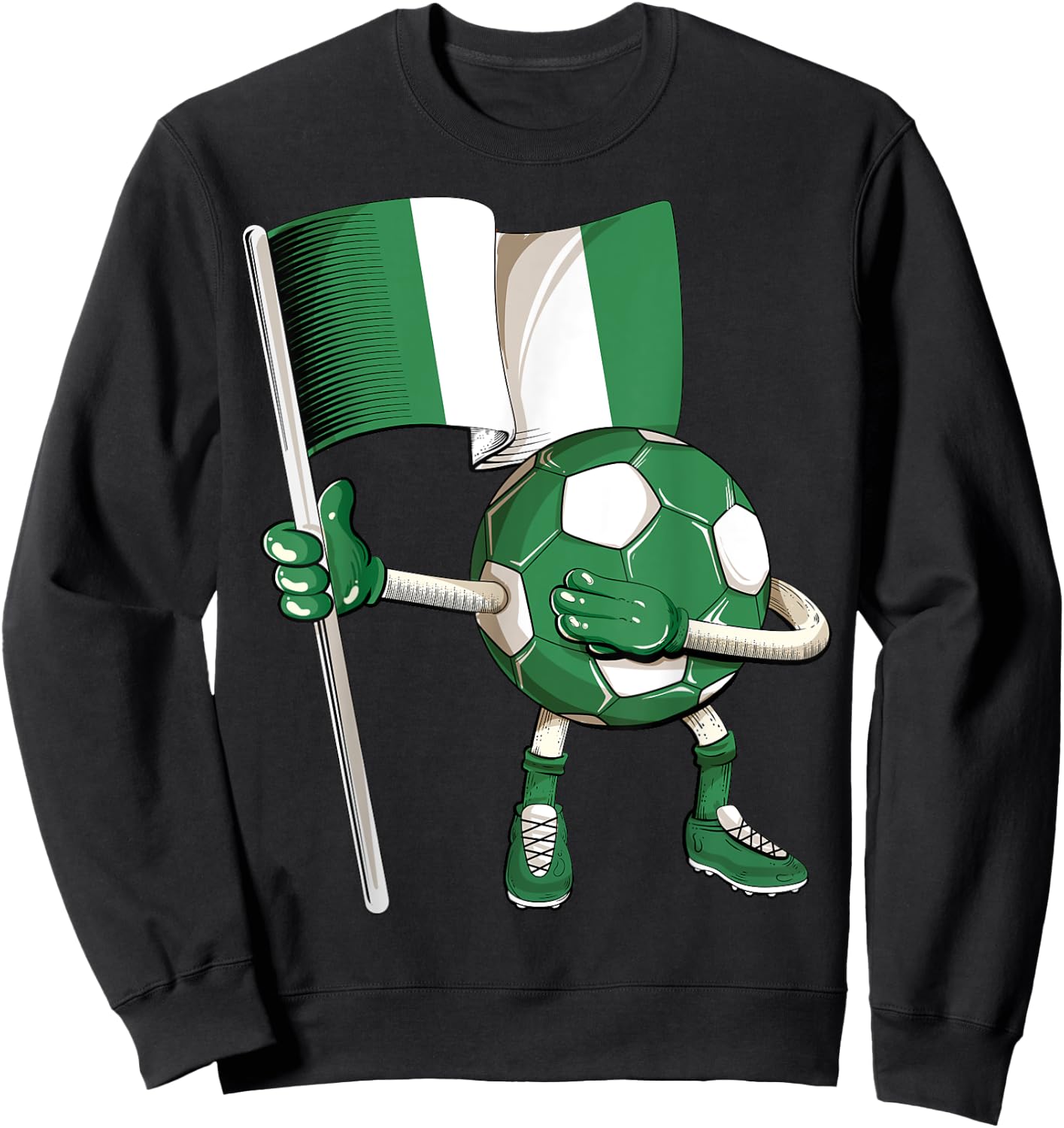 Nigeria Soccer Jersey Nigeria Flag Football Dab Funny Sweatshirt - Sweatshirt | Black