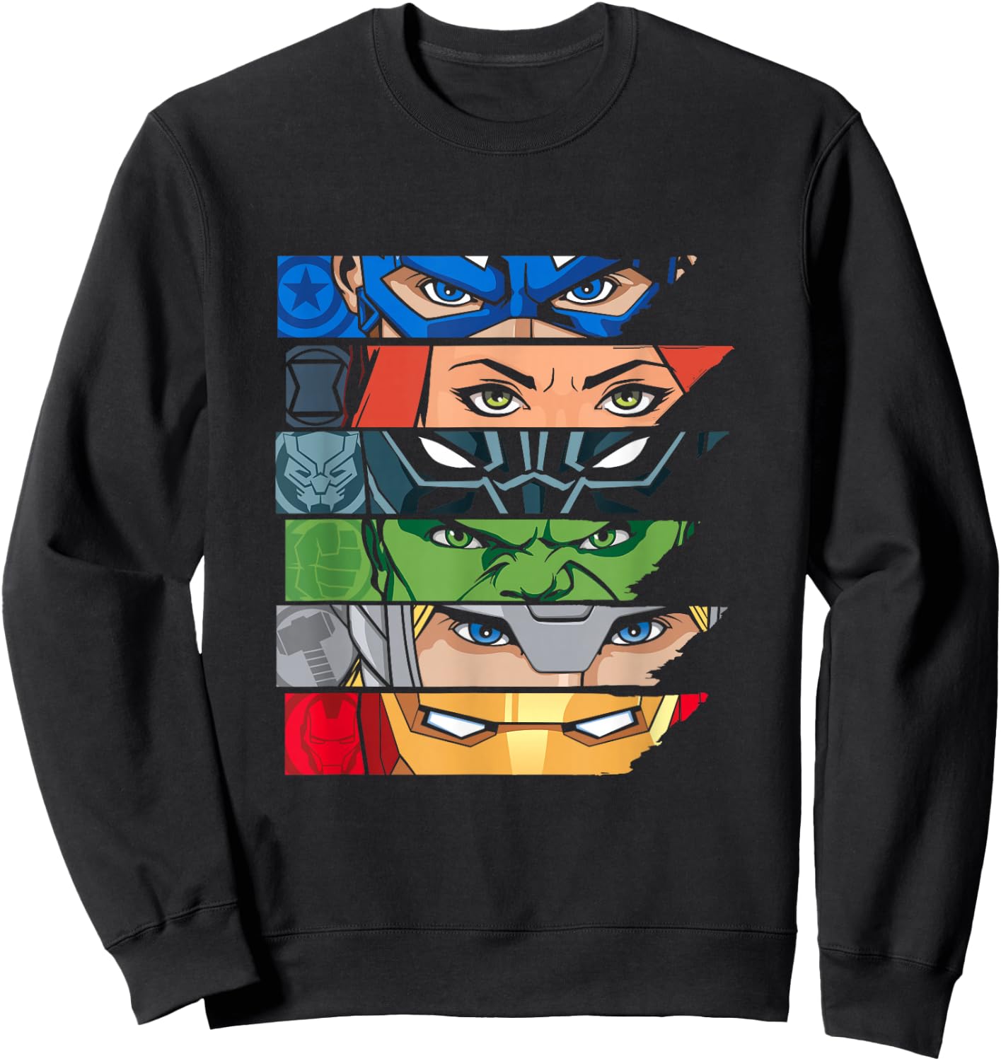 Marvel Avengers Super Hero Eyes Black Sweatshirt - Sweatshirt | Black