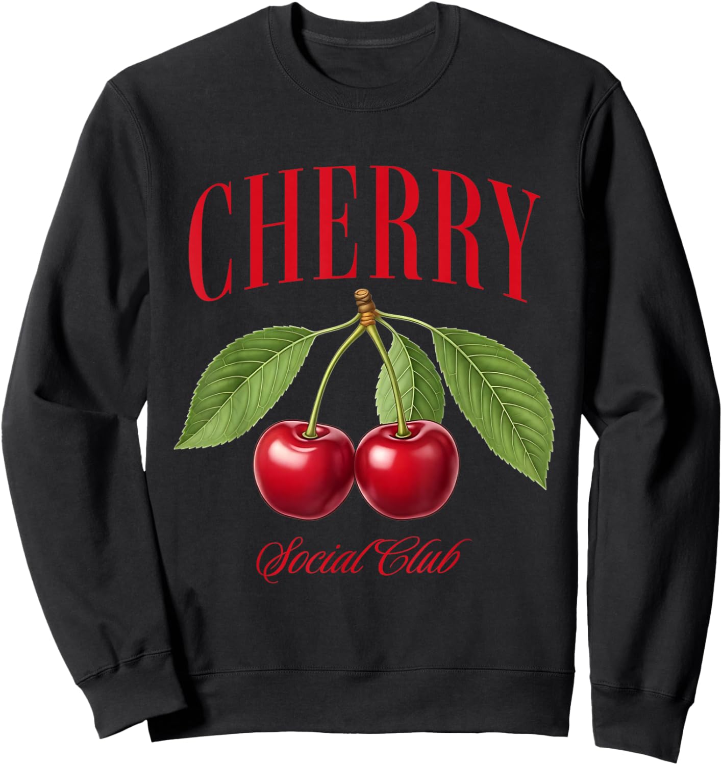 Cherry Social Club Vintage Botanical Fruit Sweatshirt - Sweatshirt | Black