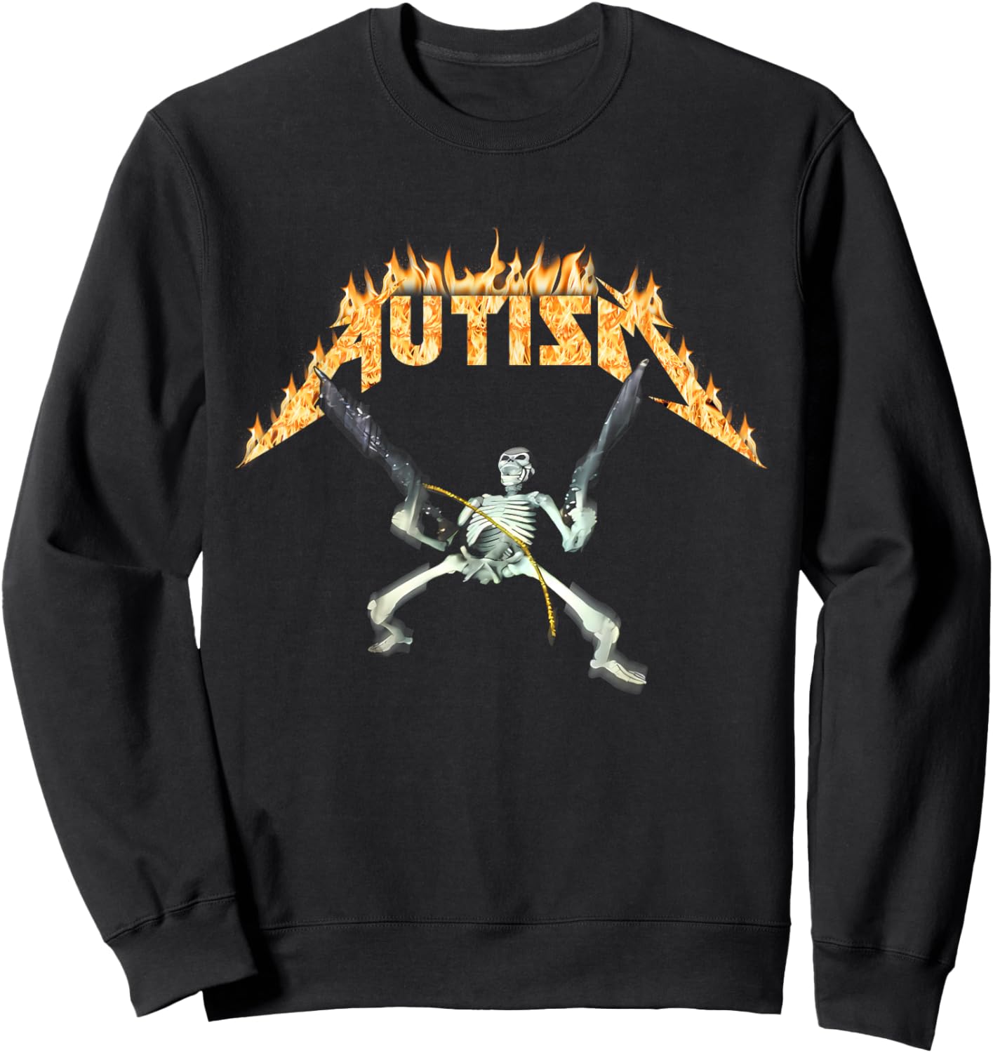 Autism Skeleton Meme Funny Men Women Kids Sweatshirt - Sweatshirt | Black