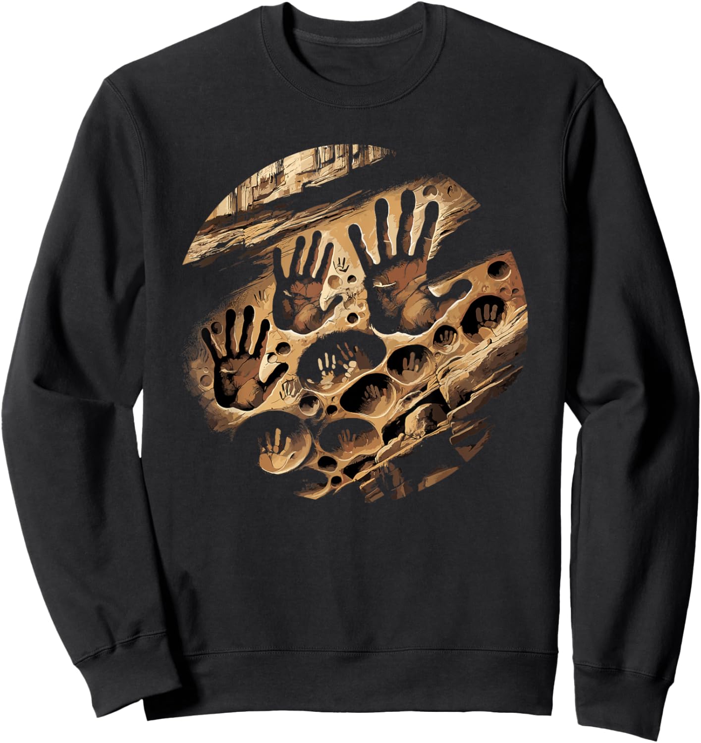 Kokopelli Petroglyphs Rock Painting Cave Art Design Sweatshirt - Sweatshirt | Black