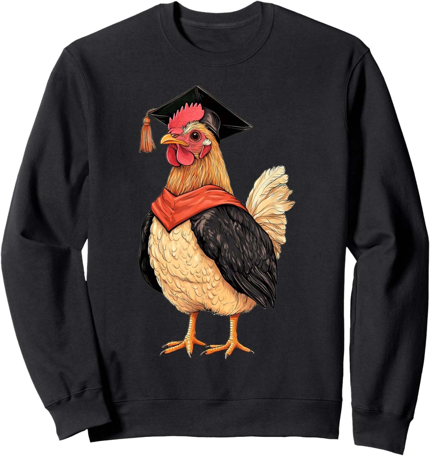 Kawaii Chicken Graduation Sweatshirt - Sweatshirt | Black