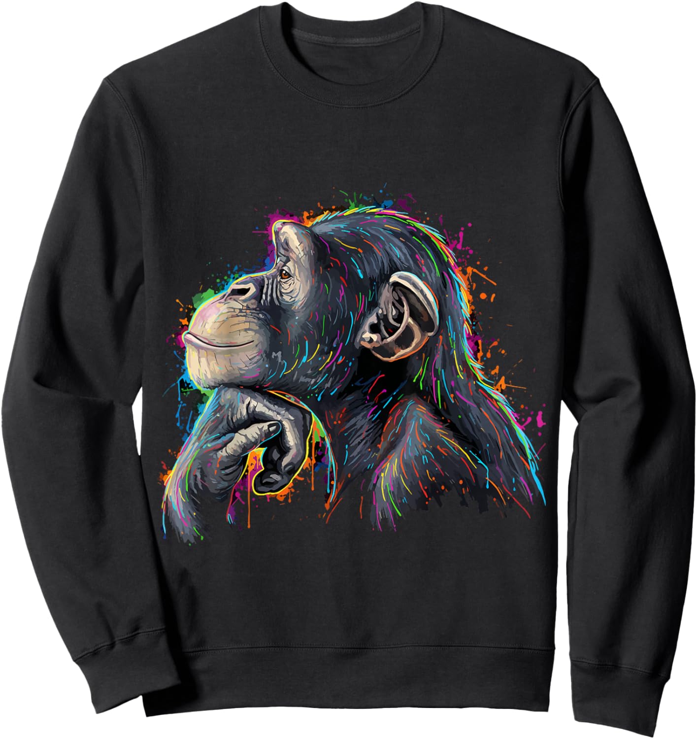 Rage Bait Monkey Lion Funny Brain Rot Viral Meme Gen Alpha Sweatshirt - Sweatshirt | Black
