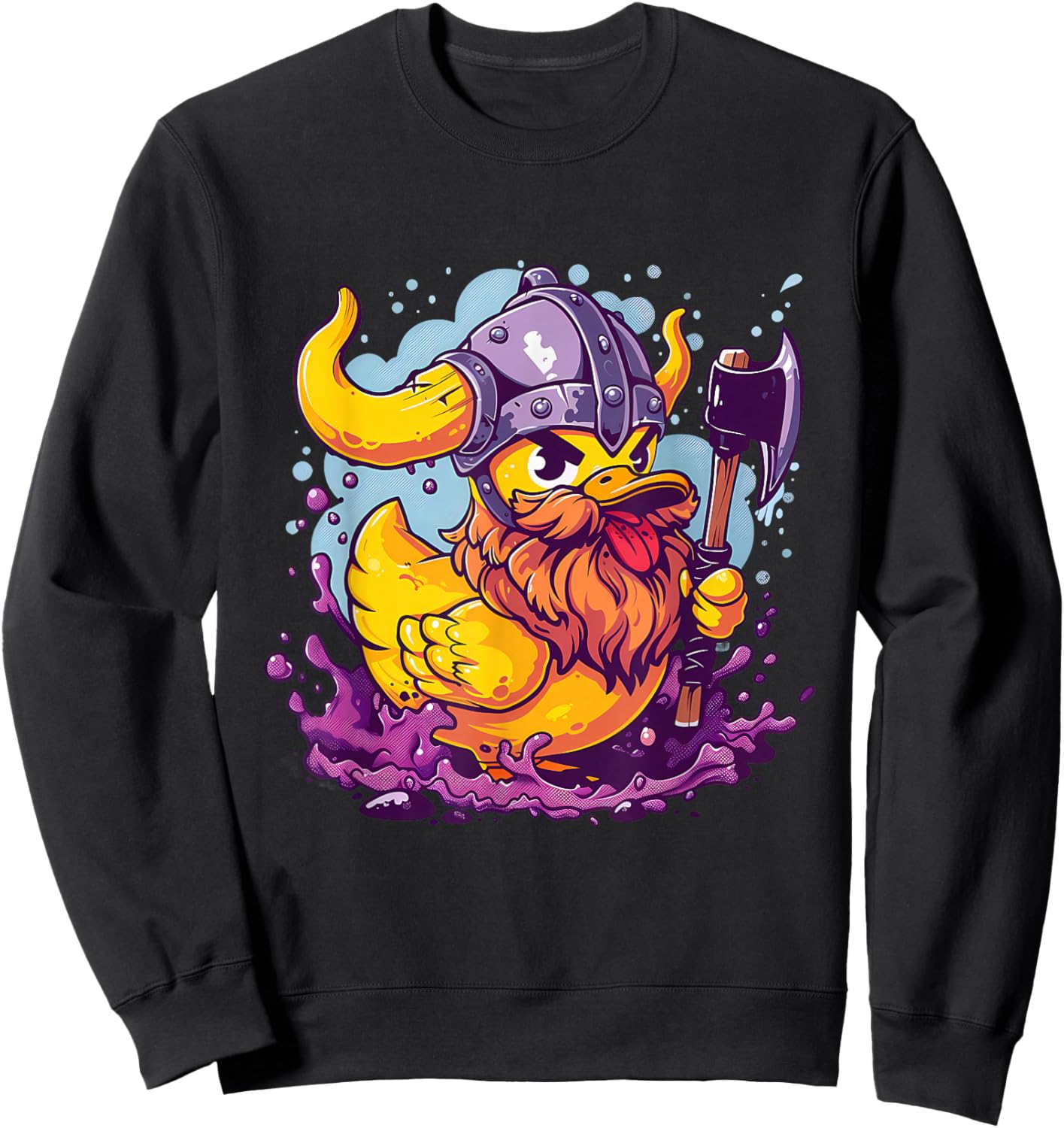 Rubber Duck Rubber Duckie Viking Duck Viking Helmet Vikings Sweatshirt - Sweatshirt | Black