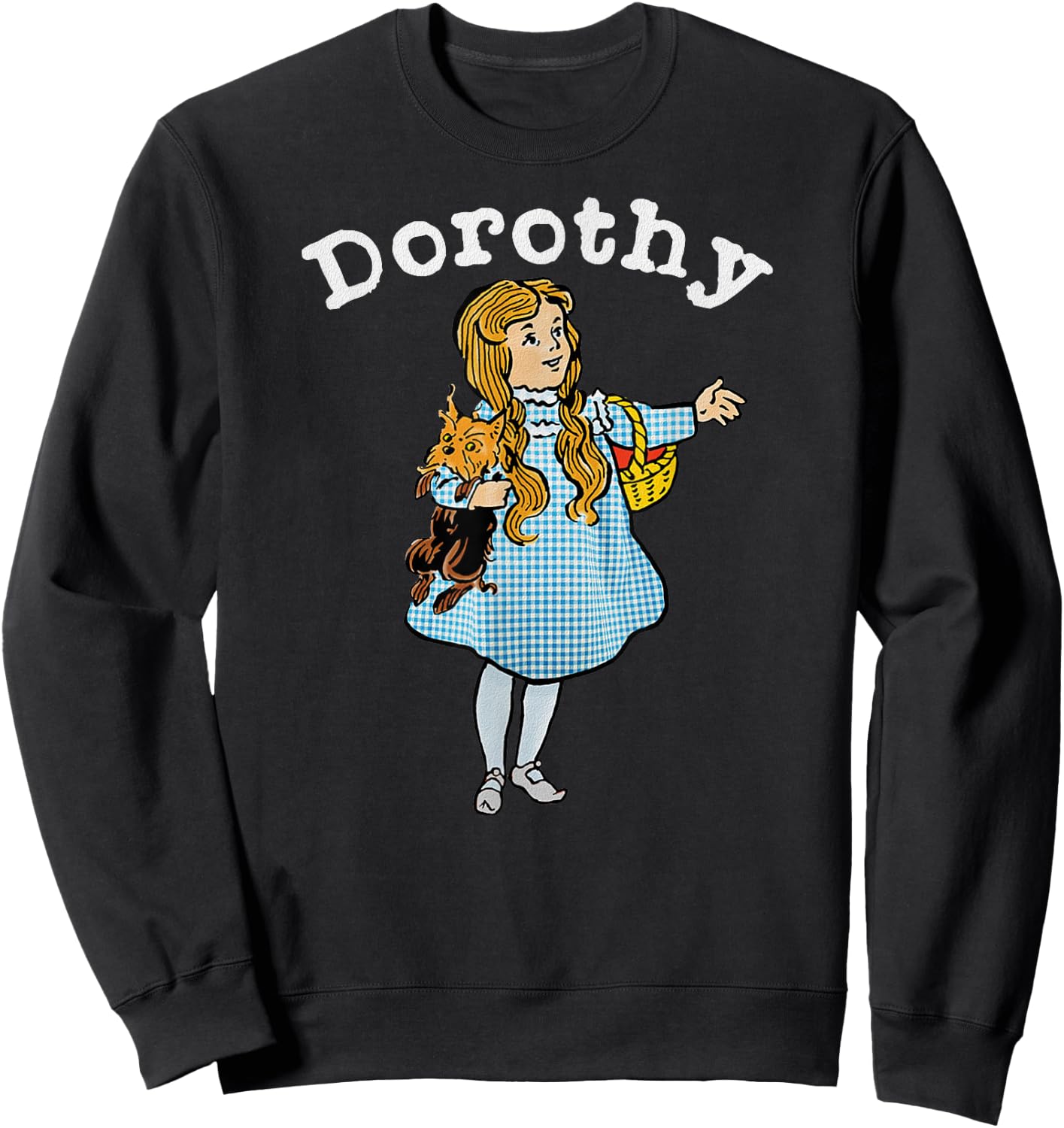 Retro Fairytale Dorothy Toto Shirt Art-Wizard of OZ Dorothy Sweatshirt - Sweatshirt | Black