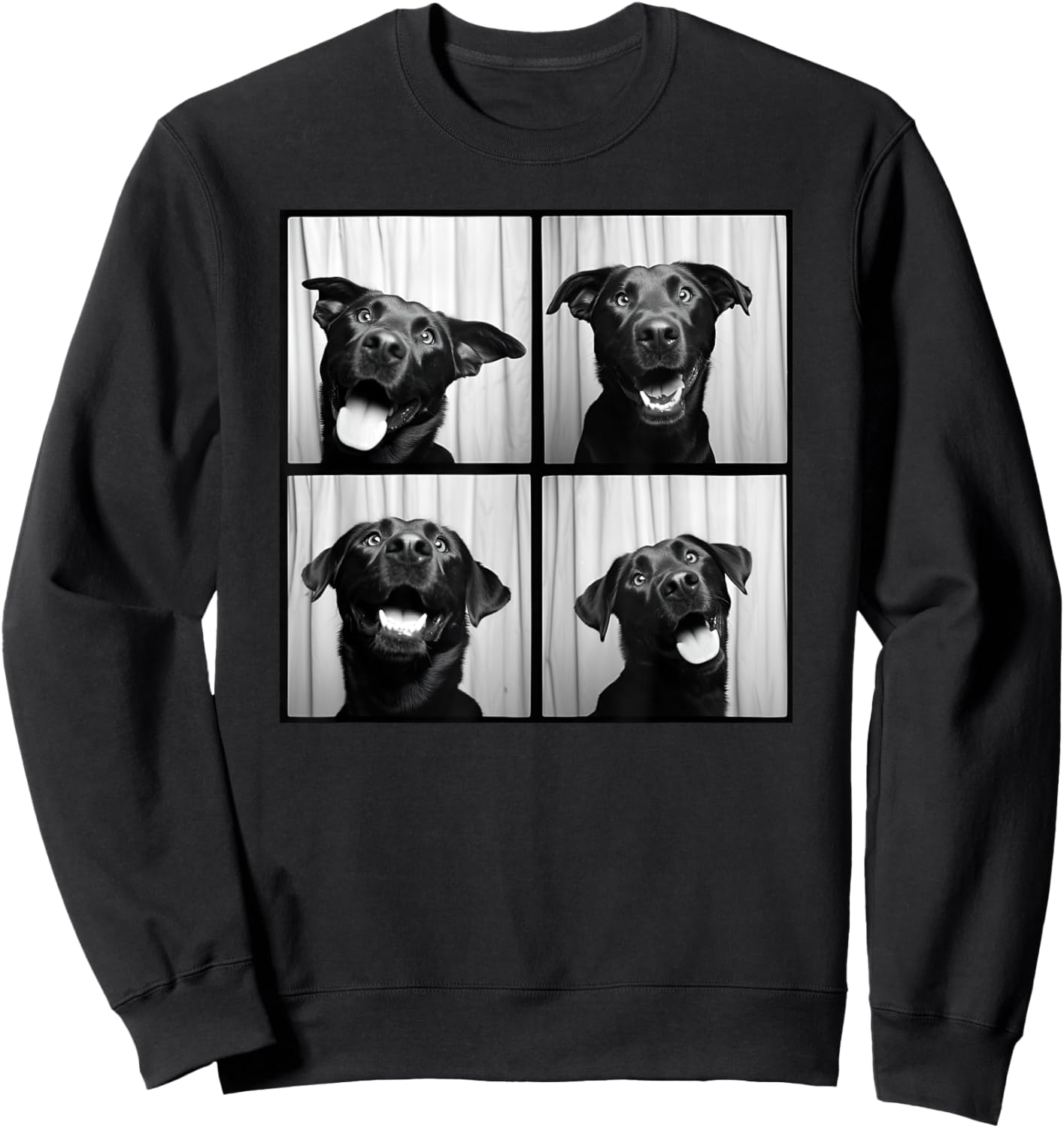 Black Labrador Pet Portrait Photobooth Labrador Dog Lover Sweatshirt - Sweatshirt | Black
