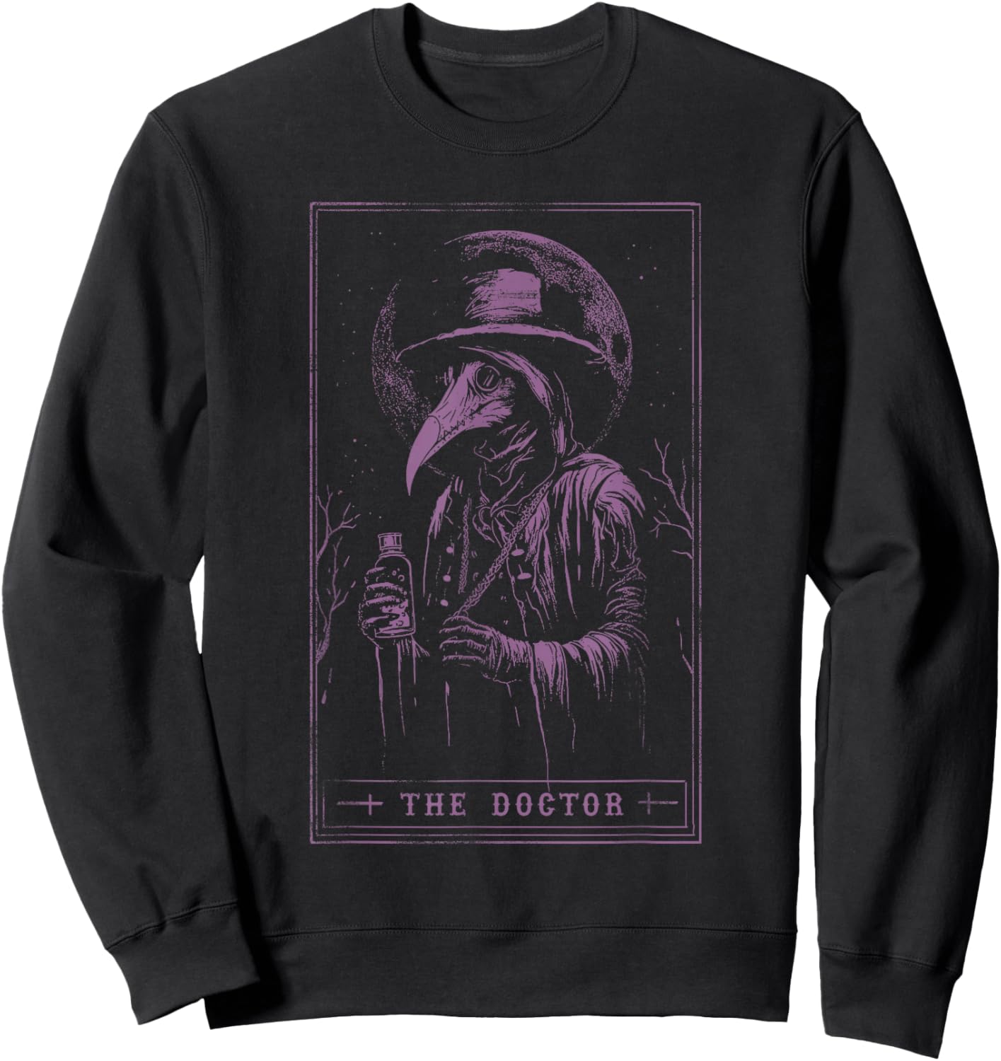Plague Doctor Tarot Card Shirt Horror Death Occult Satanic Sweatshirt - Sweatshirt | Black