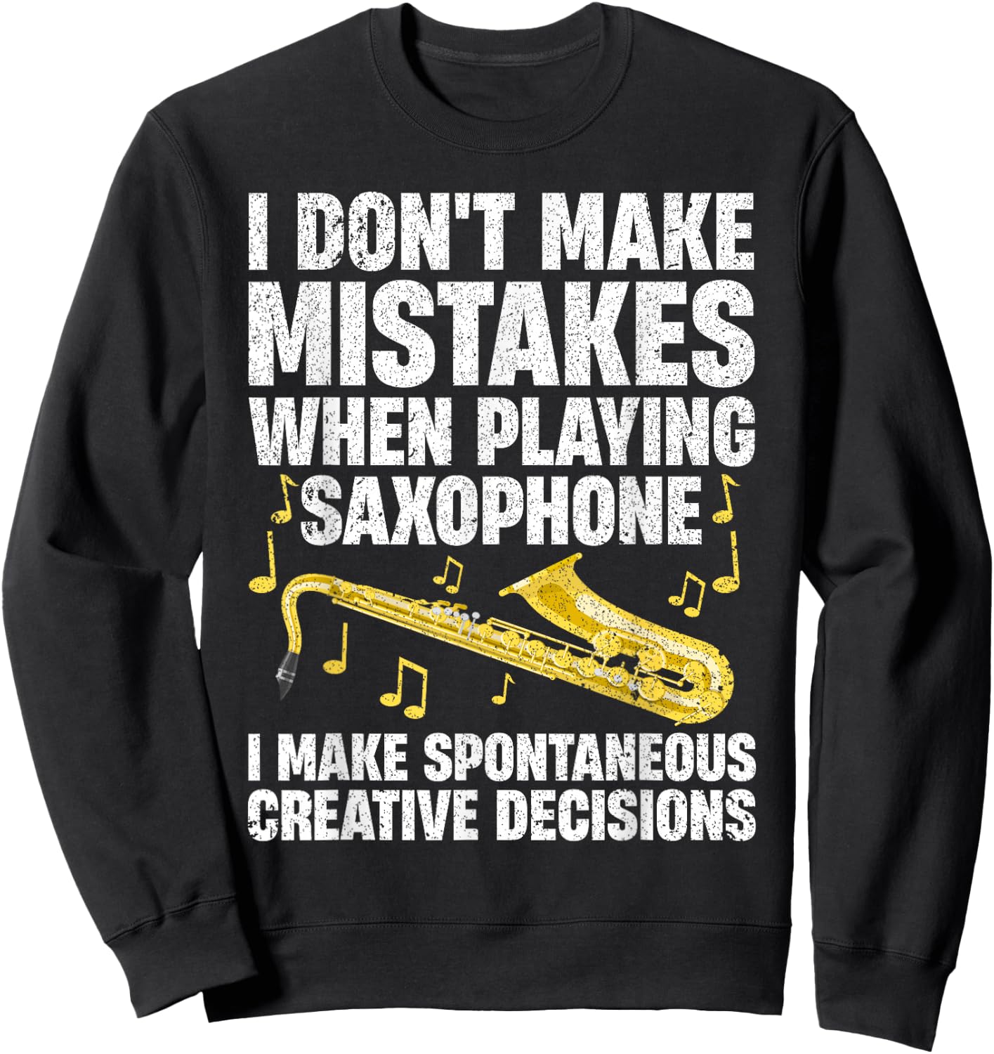 Funny Saxophone Women Marching Band Player Musician Small Sweatshirt - Sweatshirt | Black