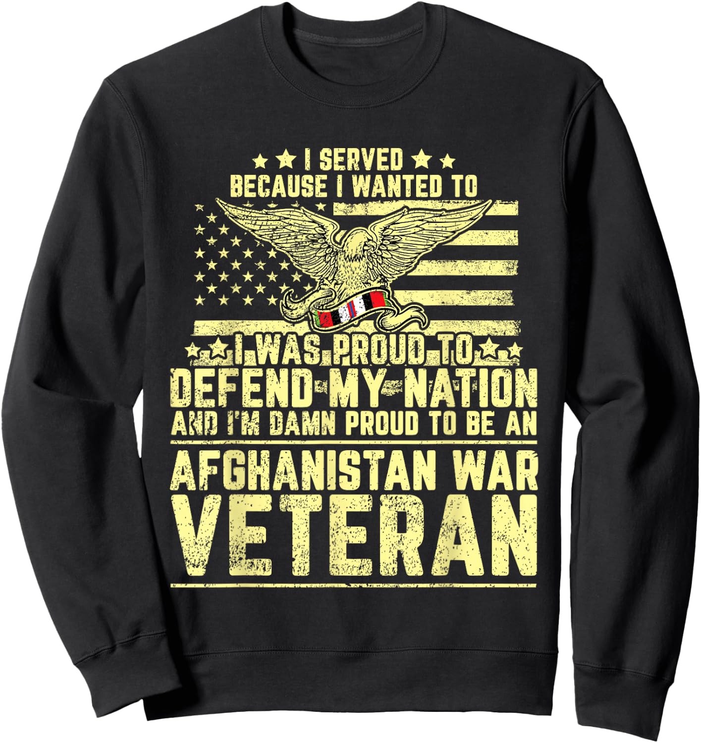 Proud Veteran OEF Afghanistan Operation Enduring Freedom Sweatshirt - Sweatshirt | Black