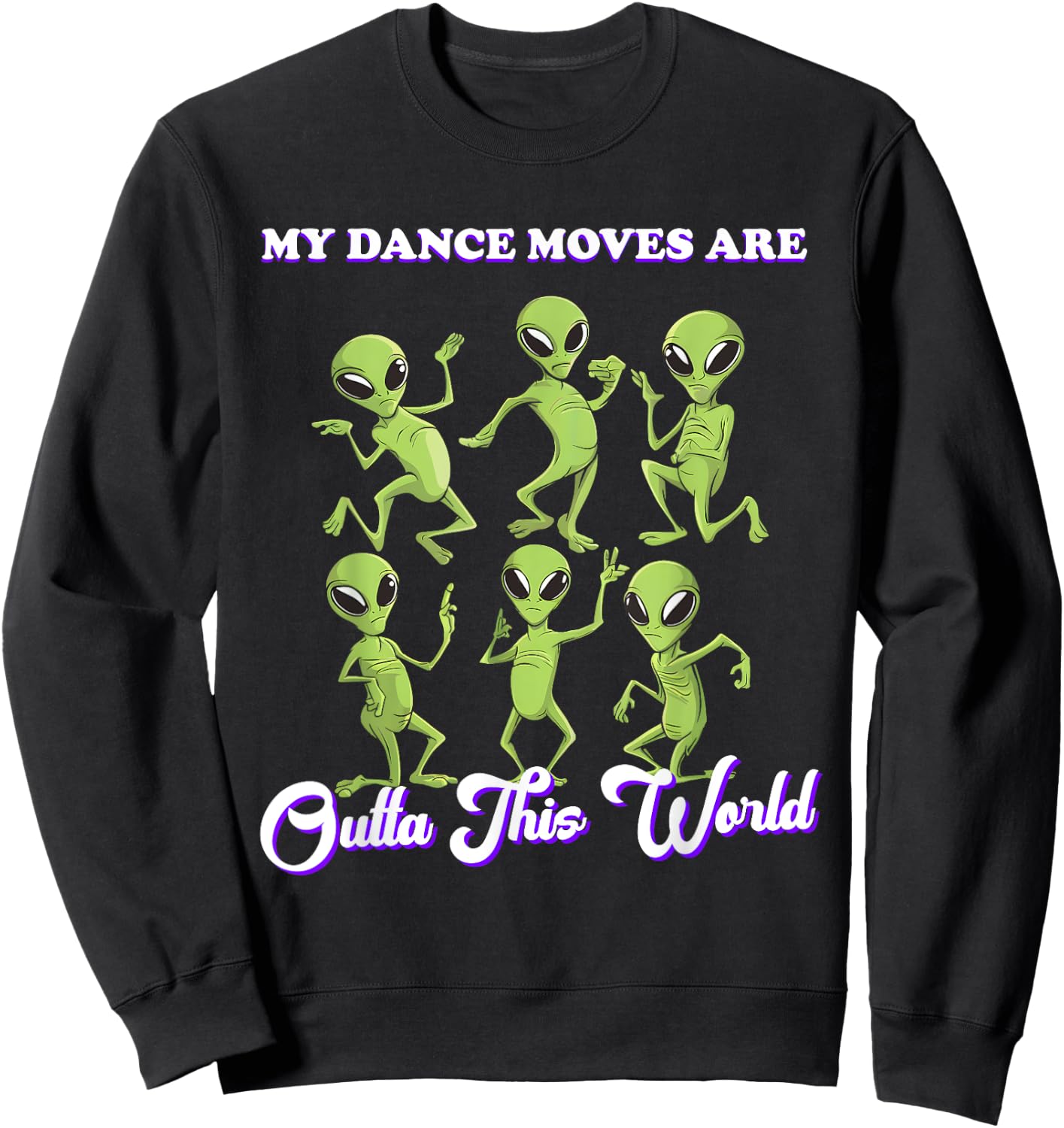 Aliens Dancing Dance Alien Flossing Funny Dance Moves Kids Sweatshirt - Sweatshirt | Black