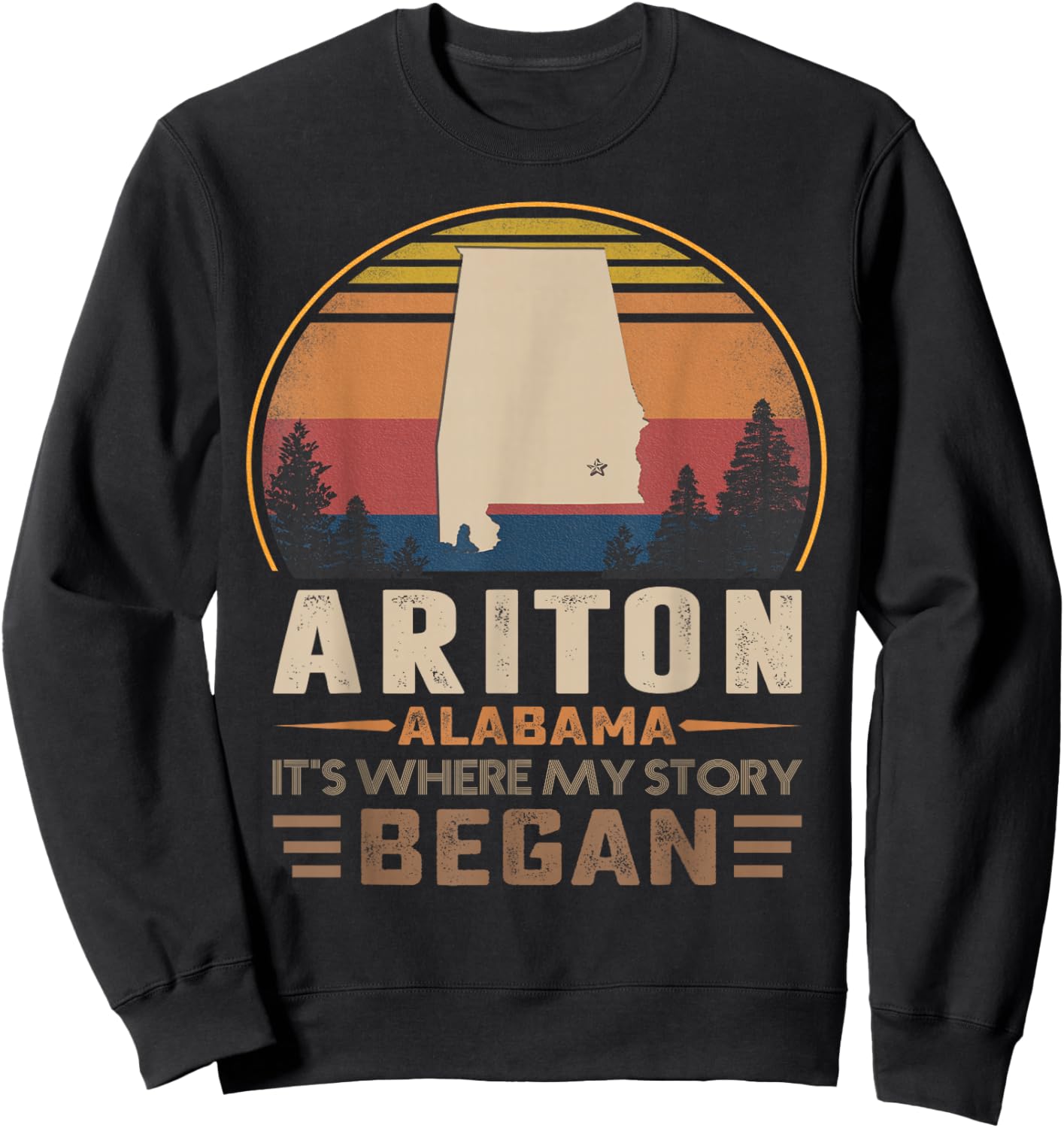 Vintage Ariton Alabama Homtown My Story Began Sweatshirt - Sweatshirt | Black