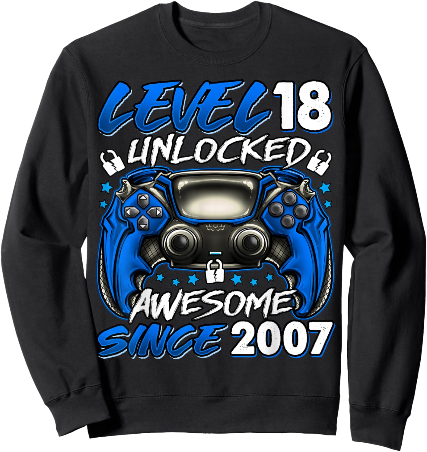 Level 18 Unlocked 18 Year Old Gifts Boys 18th Birthday Boy Sweatshirt - Sweatshirt | Black