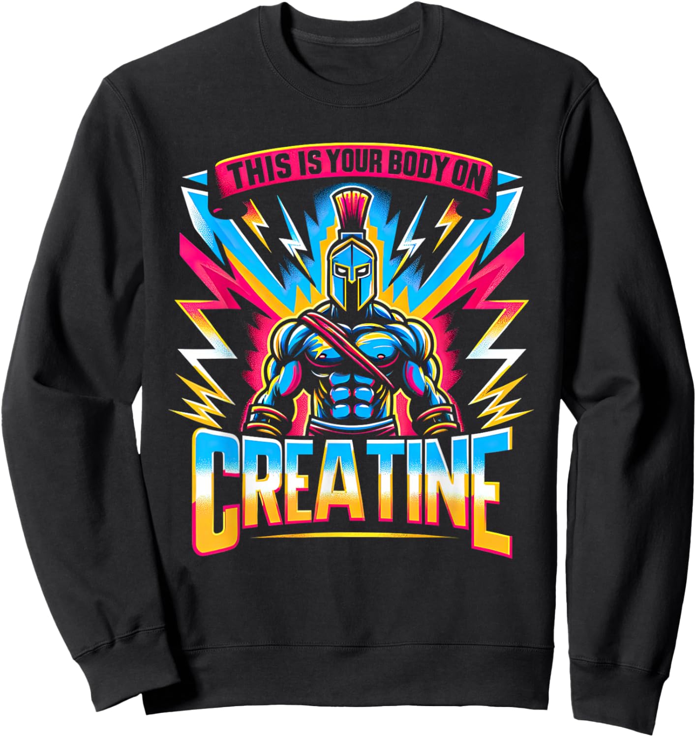 This Is Your Body On Creatine Workout Gym Sweatshirt - Sweatshirt | Black