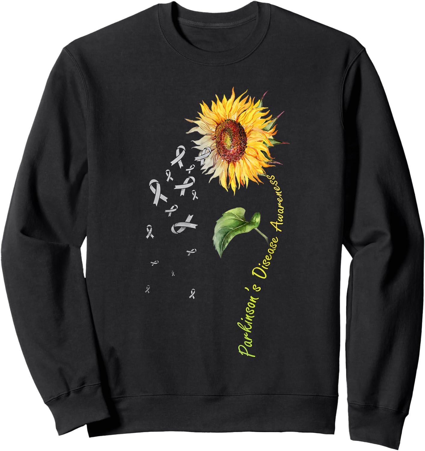 Parkinson's Disease Awareness Sunflower Sweatshirt - Sweatshirt | Black