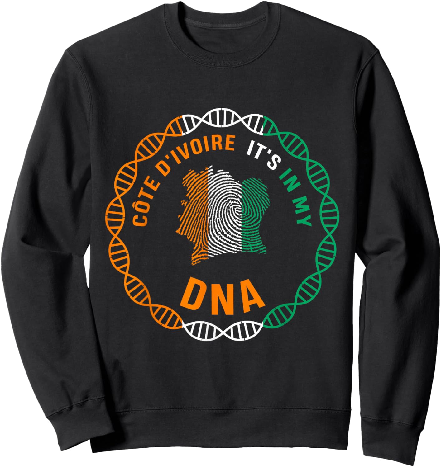 Cote d'Ivoire Flag,Ivory Coast,Cote d'Ivoire map. Sweatshirt - Sweatshirt | Black