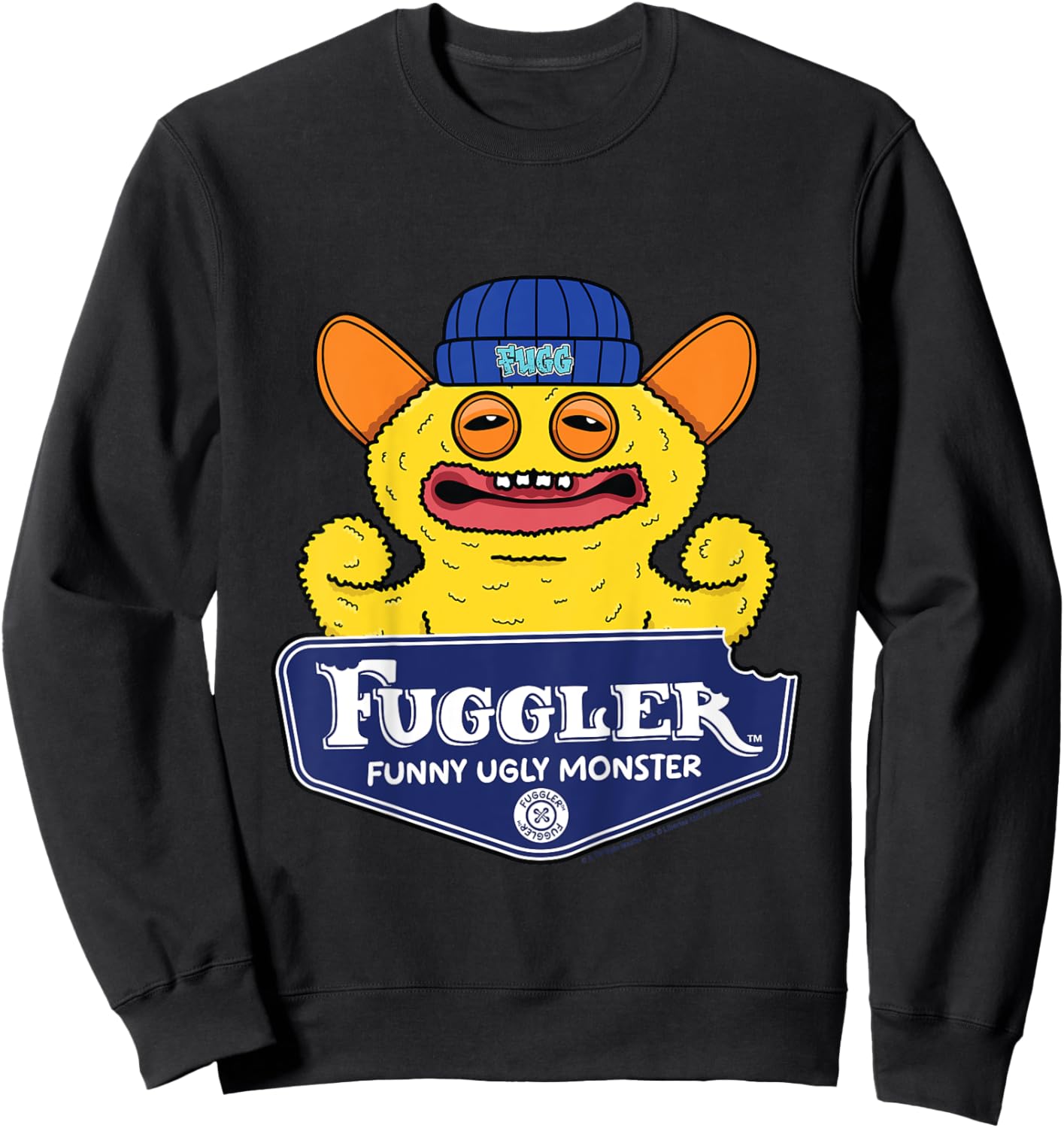 Kids Fuggler Grin Grin Funny Ugly Monsters Kids Sweatshirt - Sweatshirt | Black