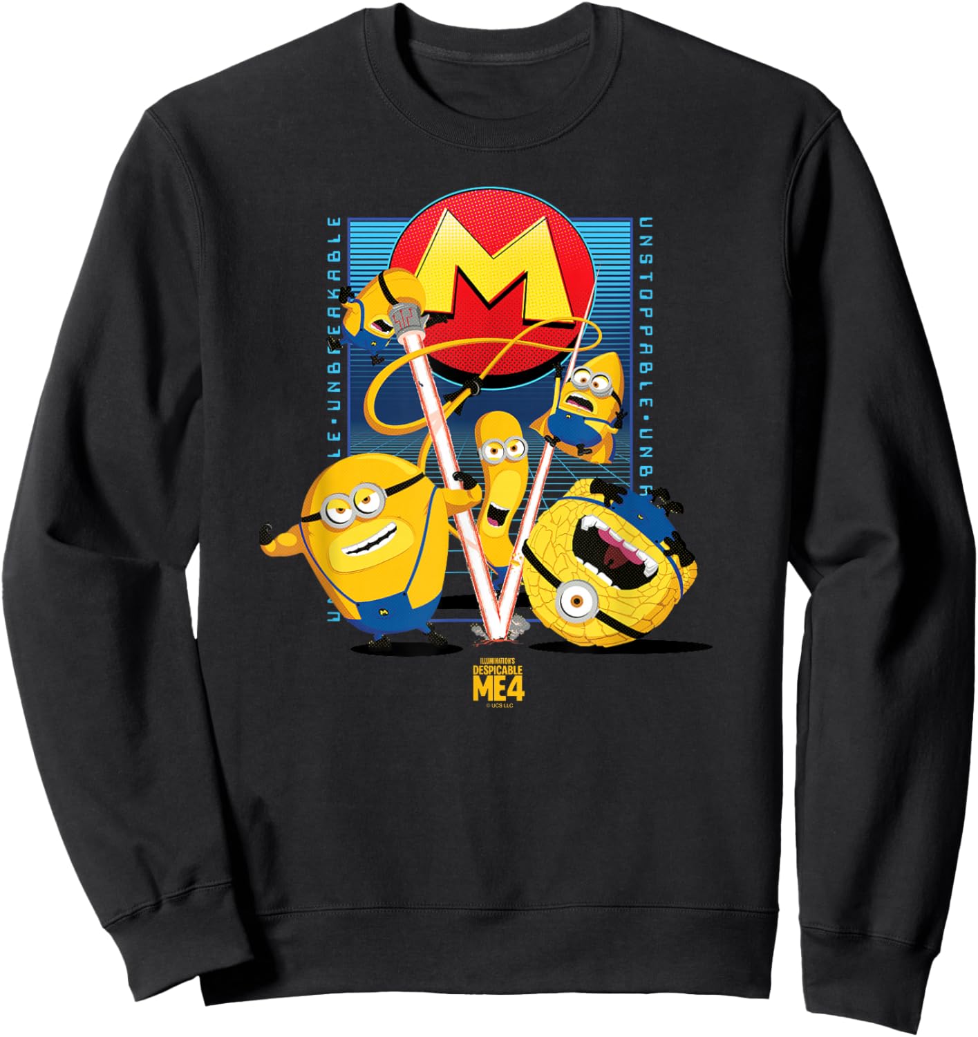 Minions Despicable Me 4 Mega Minions Group Sweatshirt - Sweatshirt | Black
