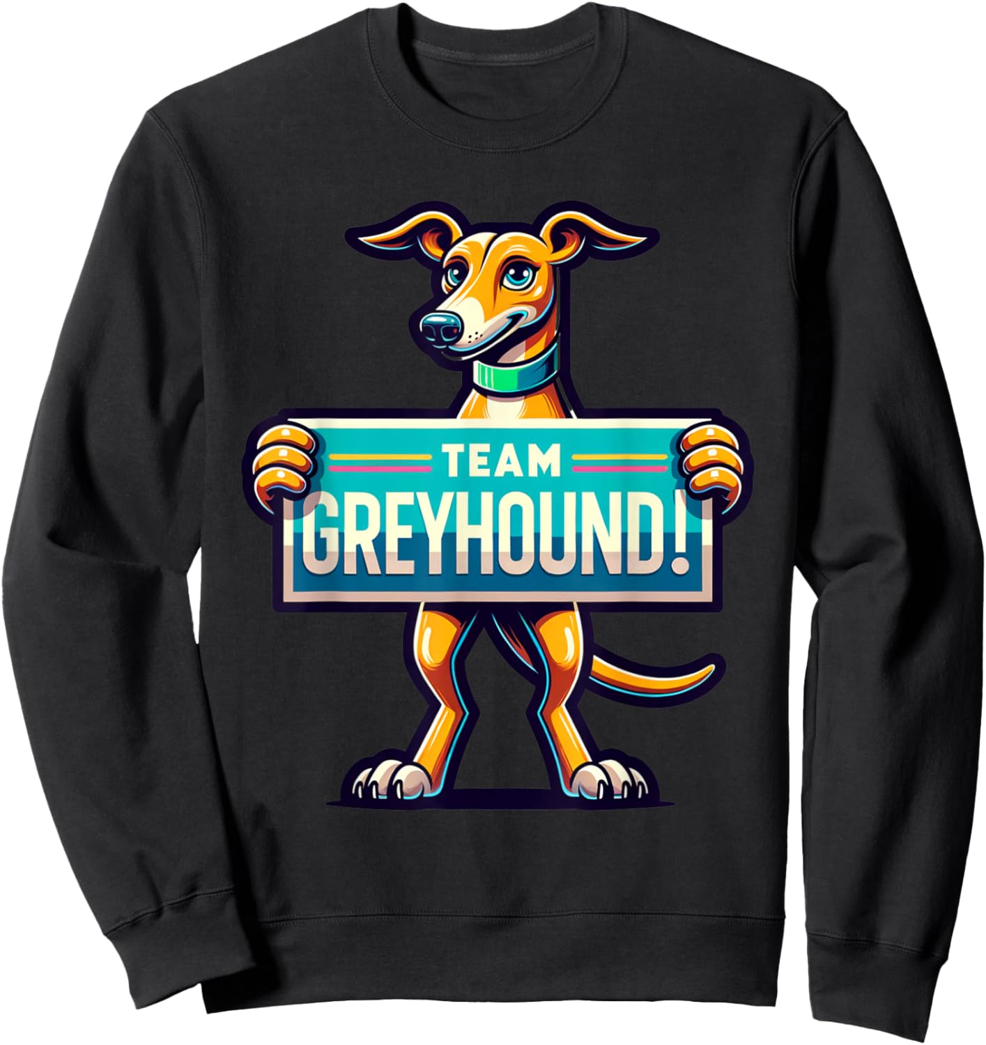 Team Greyhound, Dog Mascot, Greyhound Racing, Dog Lover Women Kids Sweatshirt - Sweatshirt | Black