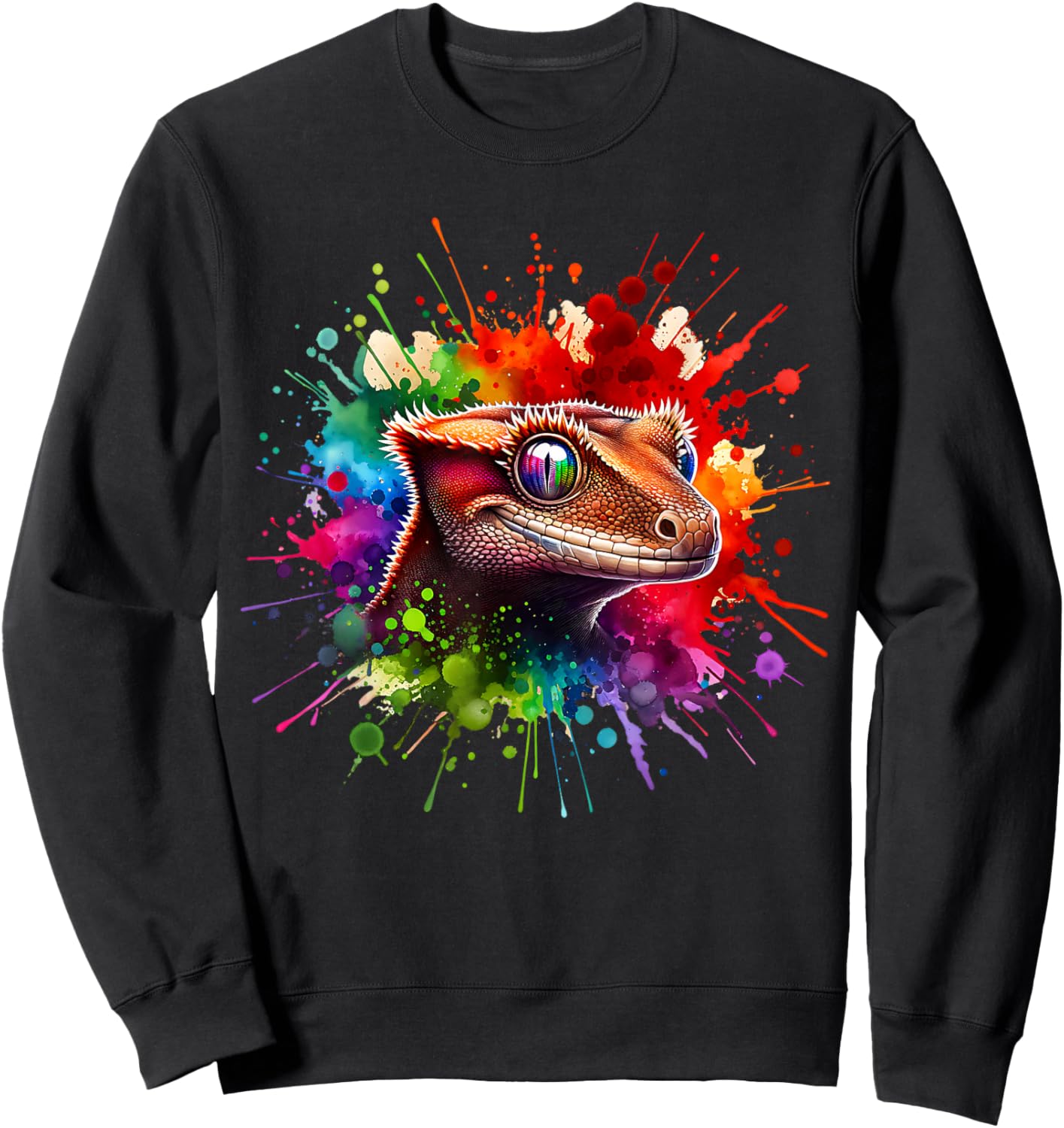 Kronengecko Gecko Echse Kronengecko Sweatshirt - Sweatshirt | Black