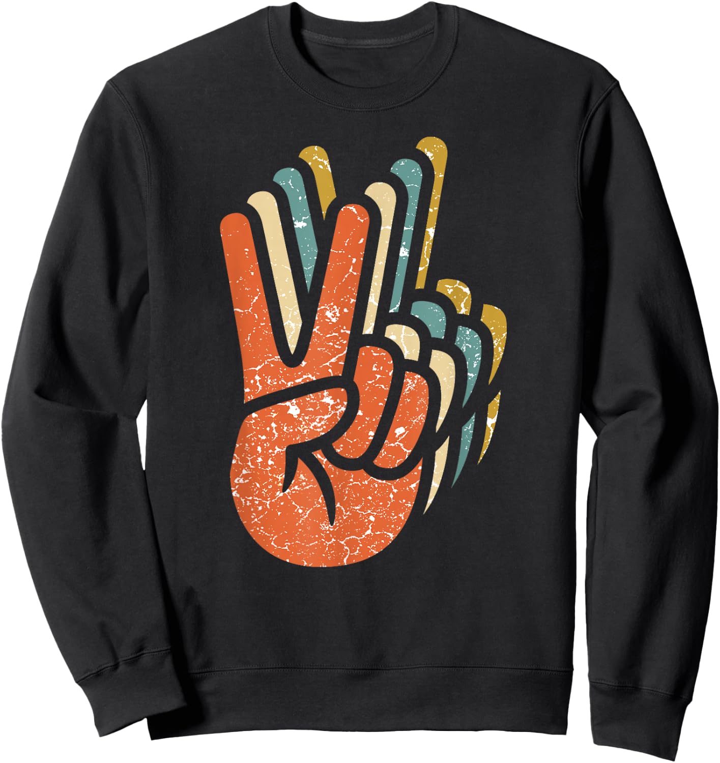 Hippie Peace 60s 70s Hippie Sweatshirt - Sweatshirt | Black