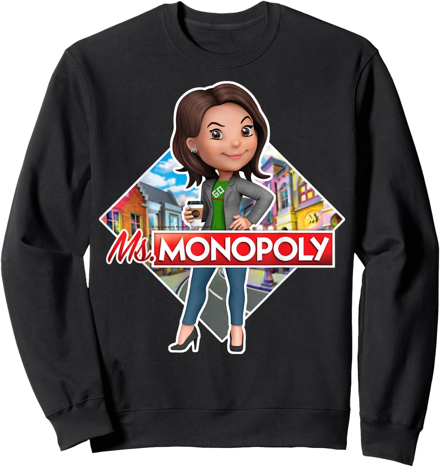 Monopoly Ms. Monopoly Board Game Logo Sweatshirt - Sweatshirt | Black