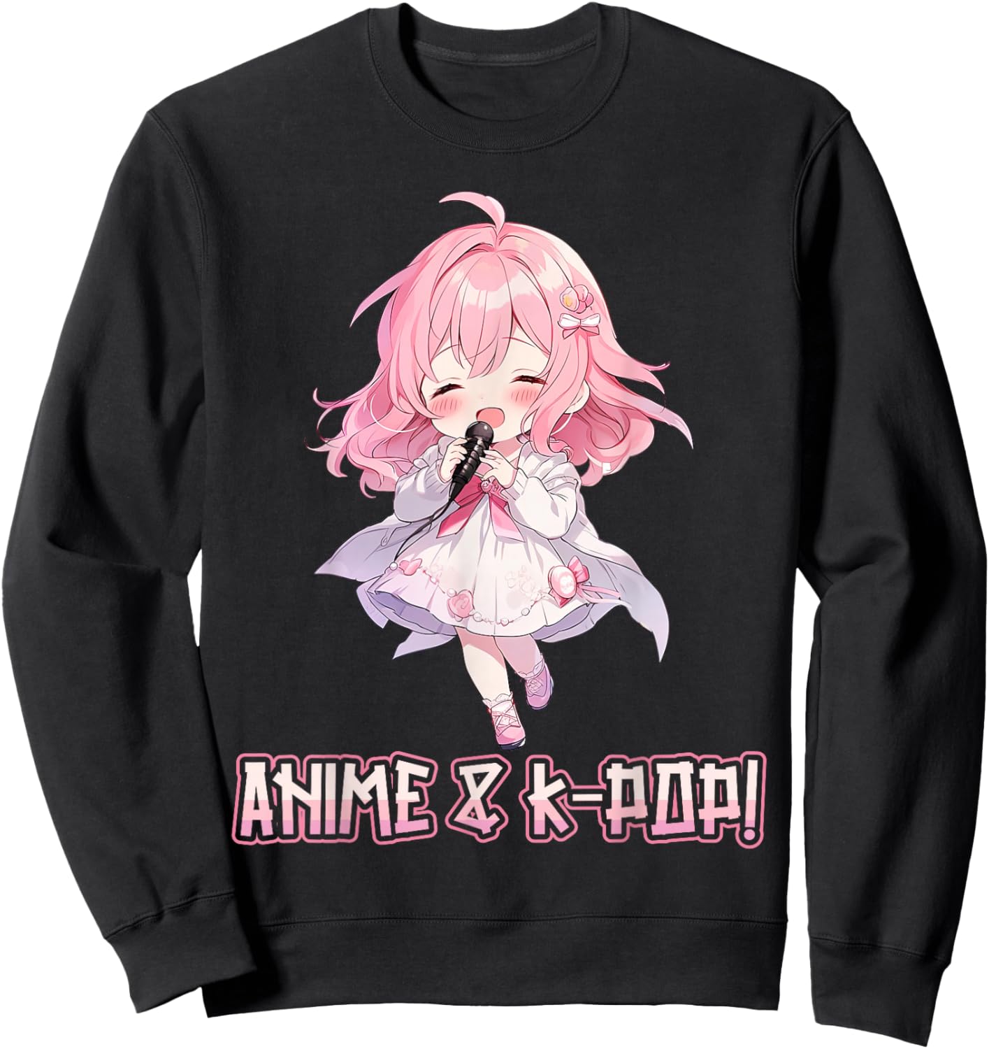 Anime and K-Pop Korean Pop Music Girl KPop Anime K-Pop Lover Sweatshirt - Sweatshirt | Black
