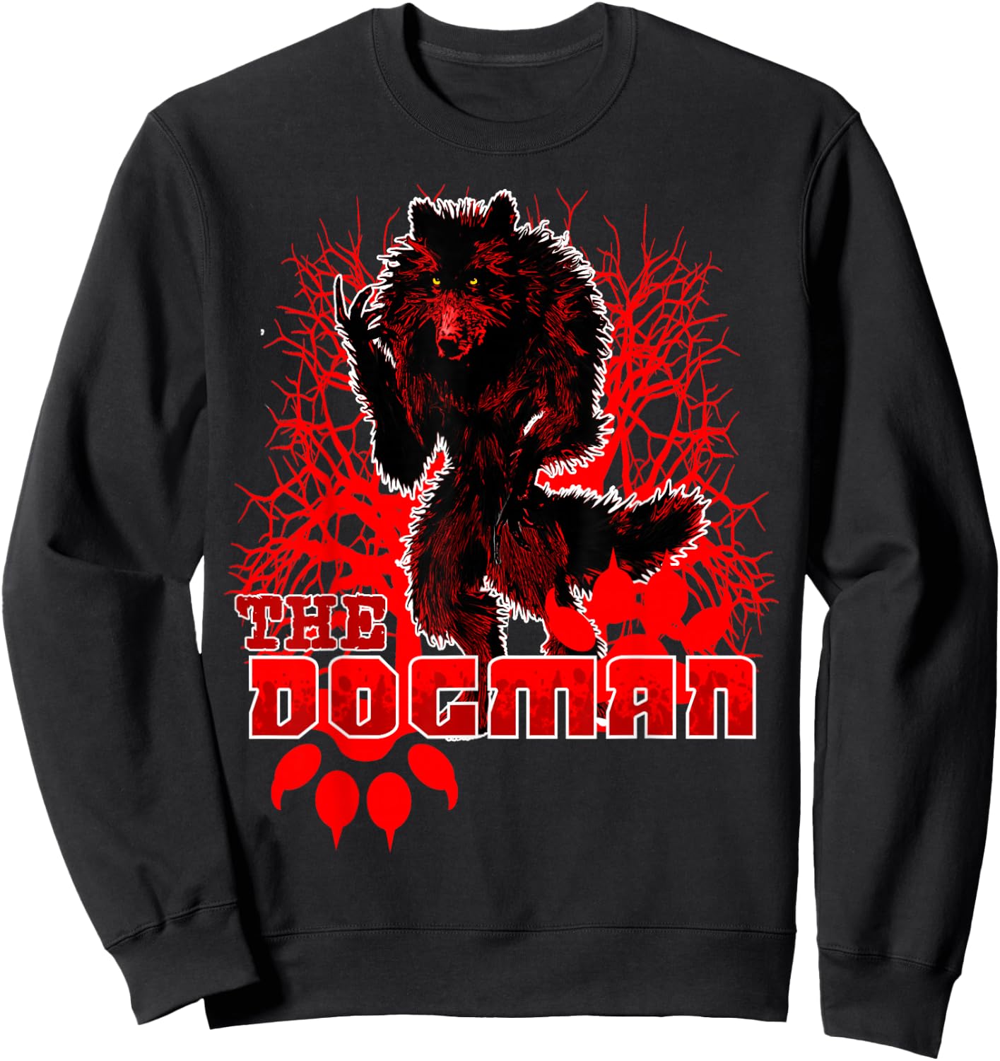 Dogman of America Red Wolf Monster Werewolf Skinwalker Beast Sweatshirt - Sweatshirt | Black