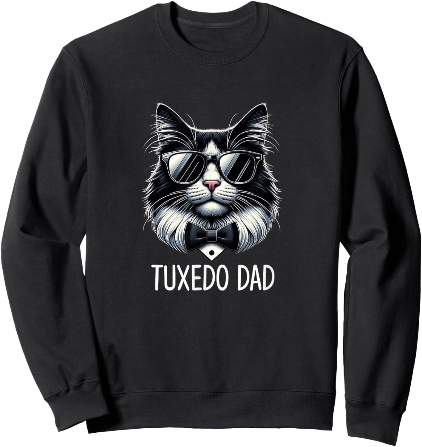 Tuxedo Dad - Tuxedo Cat Sweatshirt - Sweatshirt | Black