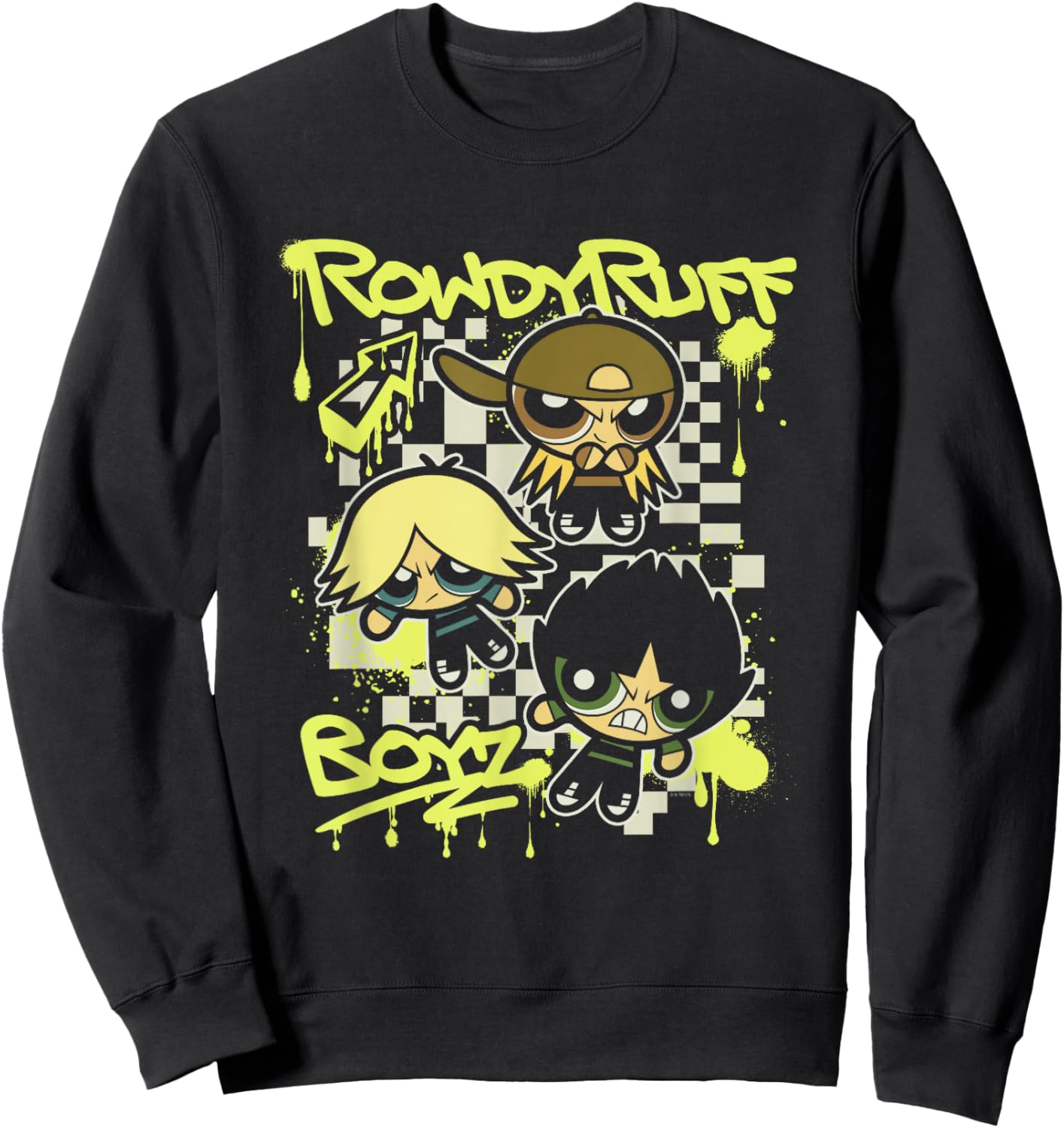 The Powerpuff Girls Rowdyruff Boyz Retro Punk Poster Sweatshirt - Sweatshirt | Black