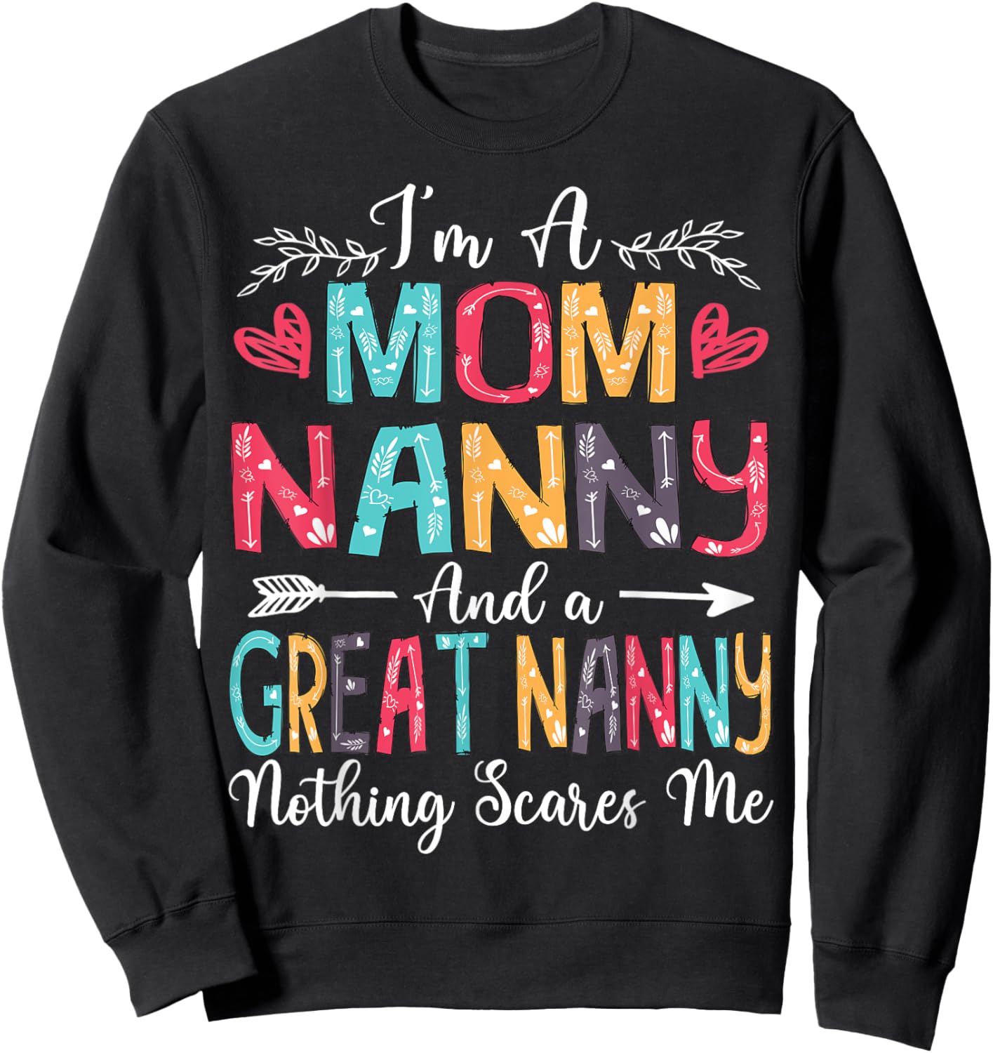 I'm A Mom Nanny And Great Nanny Mother's Day 2025 Sweatshirt - Sweatshirt | Black