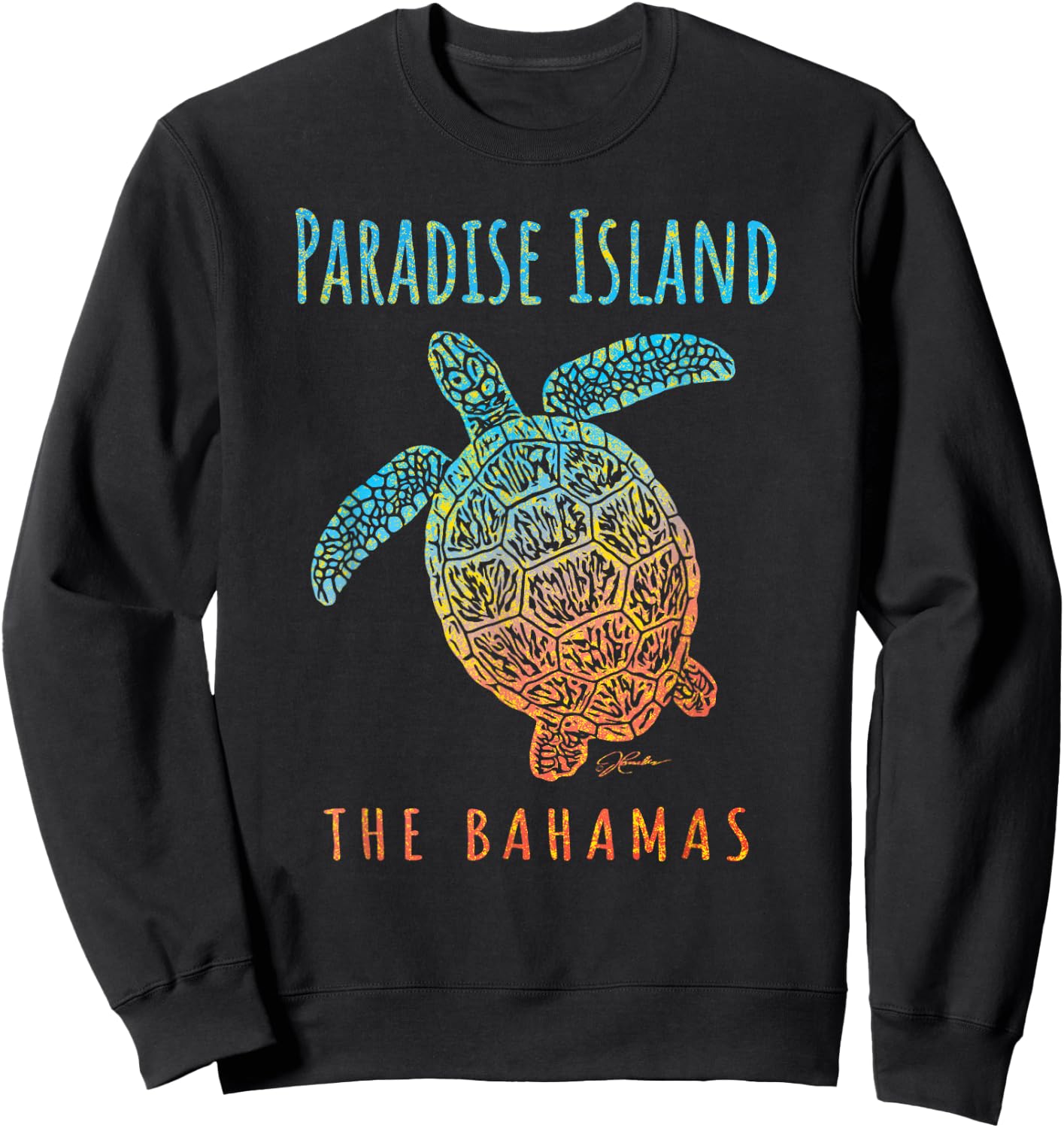 JCombs: Paradise Island, The Bahamas, Sea Turtle, Beach Women Kids Sweatshirt - Sweatshirt | Black