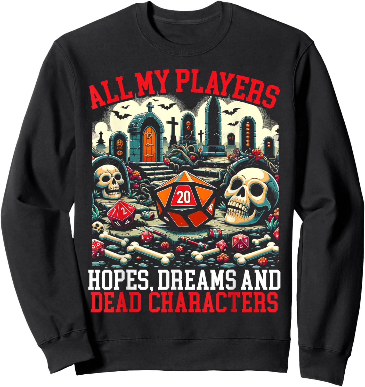 Role Playing Game RPG D20 Tabletop Funny RPG Gamer Sweatshirt - Sweatshirt | Black