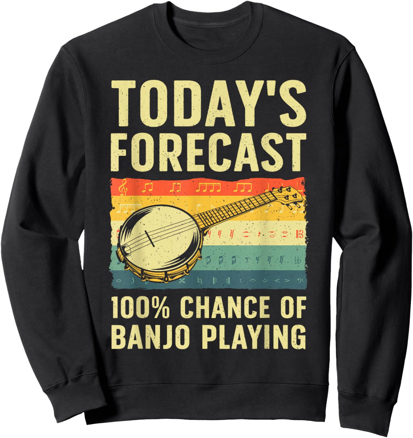 Funny Banjo Art Women Bluegrass Instrument Player Sweatshirt - Sweatshirt | Black