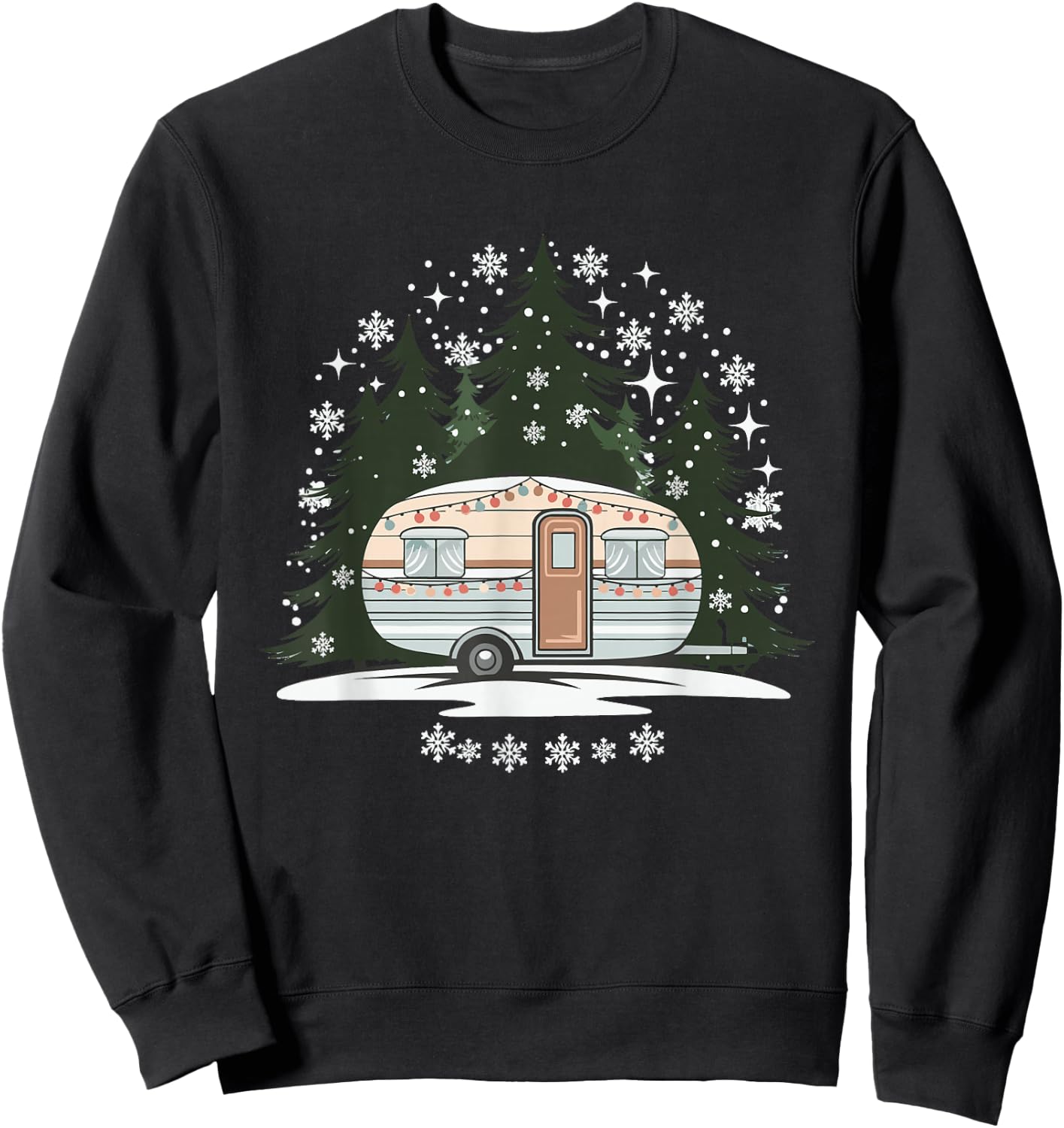 Camping RV Christmas Motorhome Sweatshirt - Sweatshirt | Black