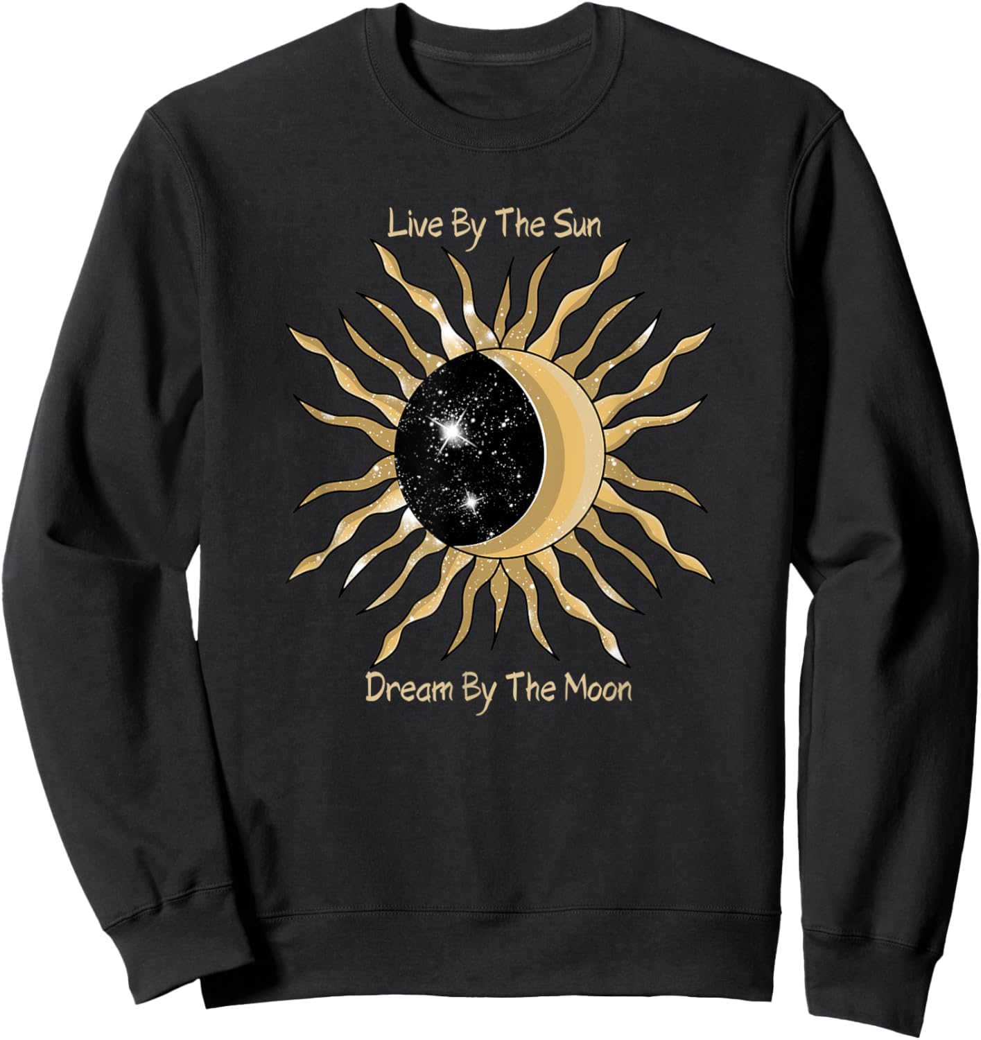 Live By The Sun Dream By The Moon Astrology Sweatshirt - Sweatshirt | Black