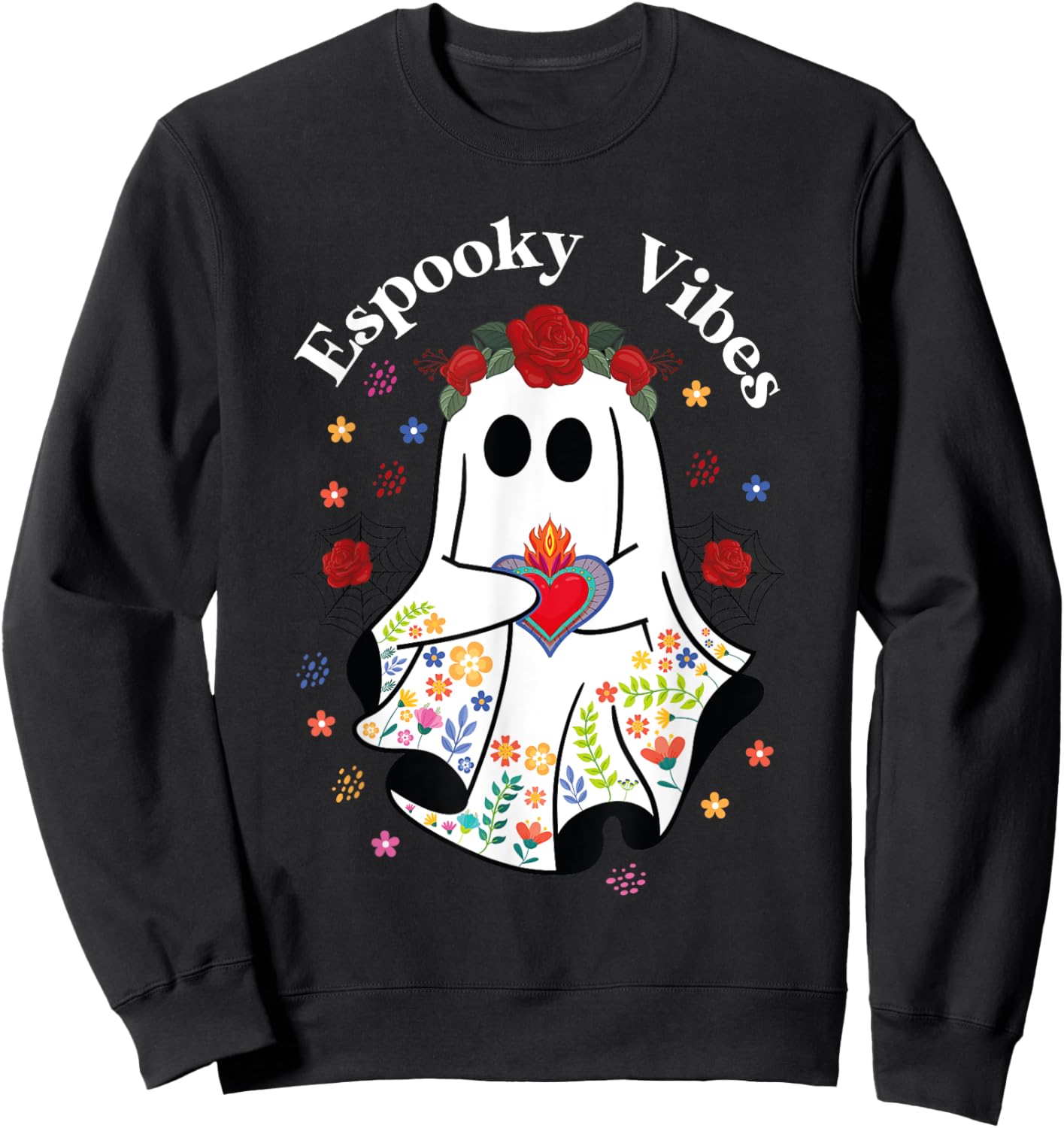 Espooky vibes Conchas halloween Mexican Ghost Espooky Season Sweatshirt - Sweatshirt | Black