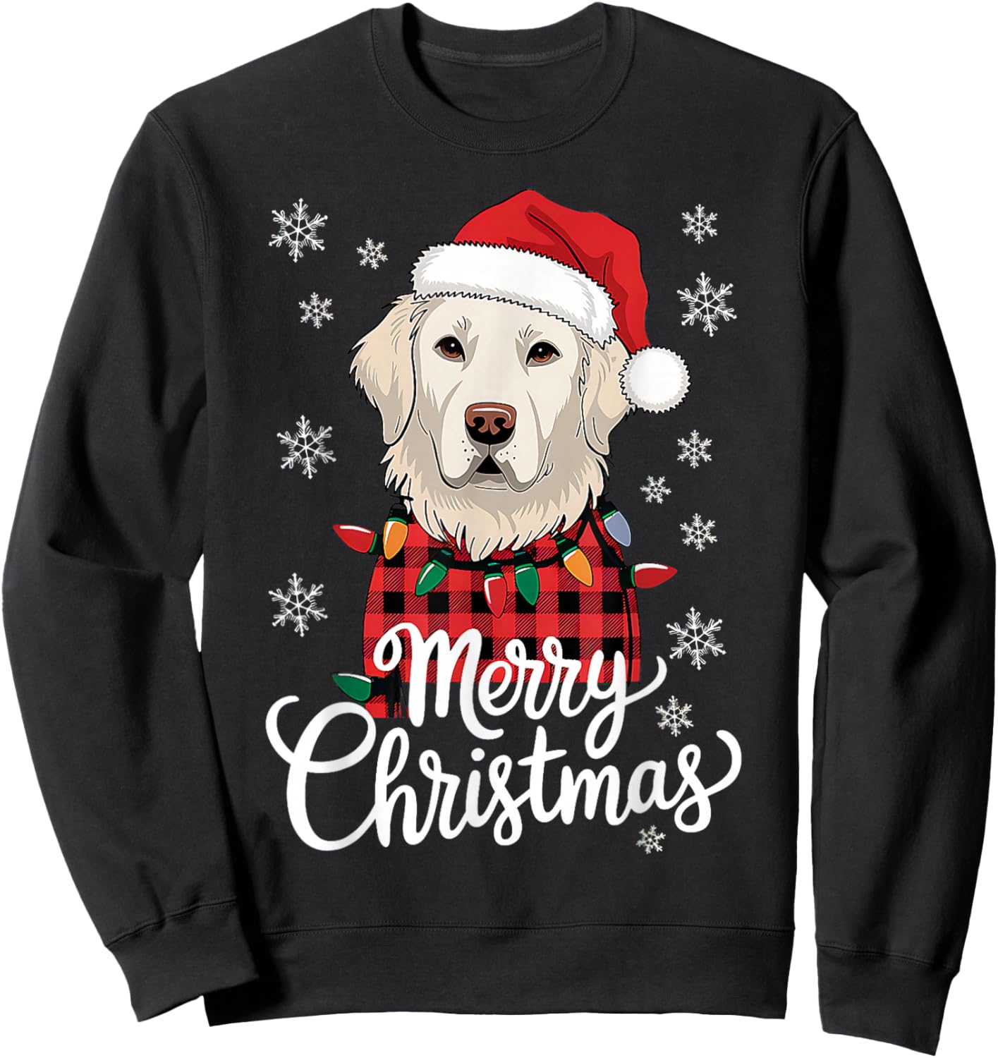 Christmas White English Cream Golden Retriever Mom Dog Puppy Men Women Sweatshirt - Sweatshirt | Black