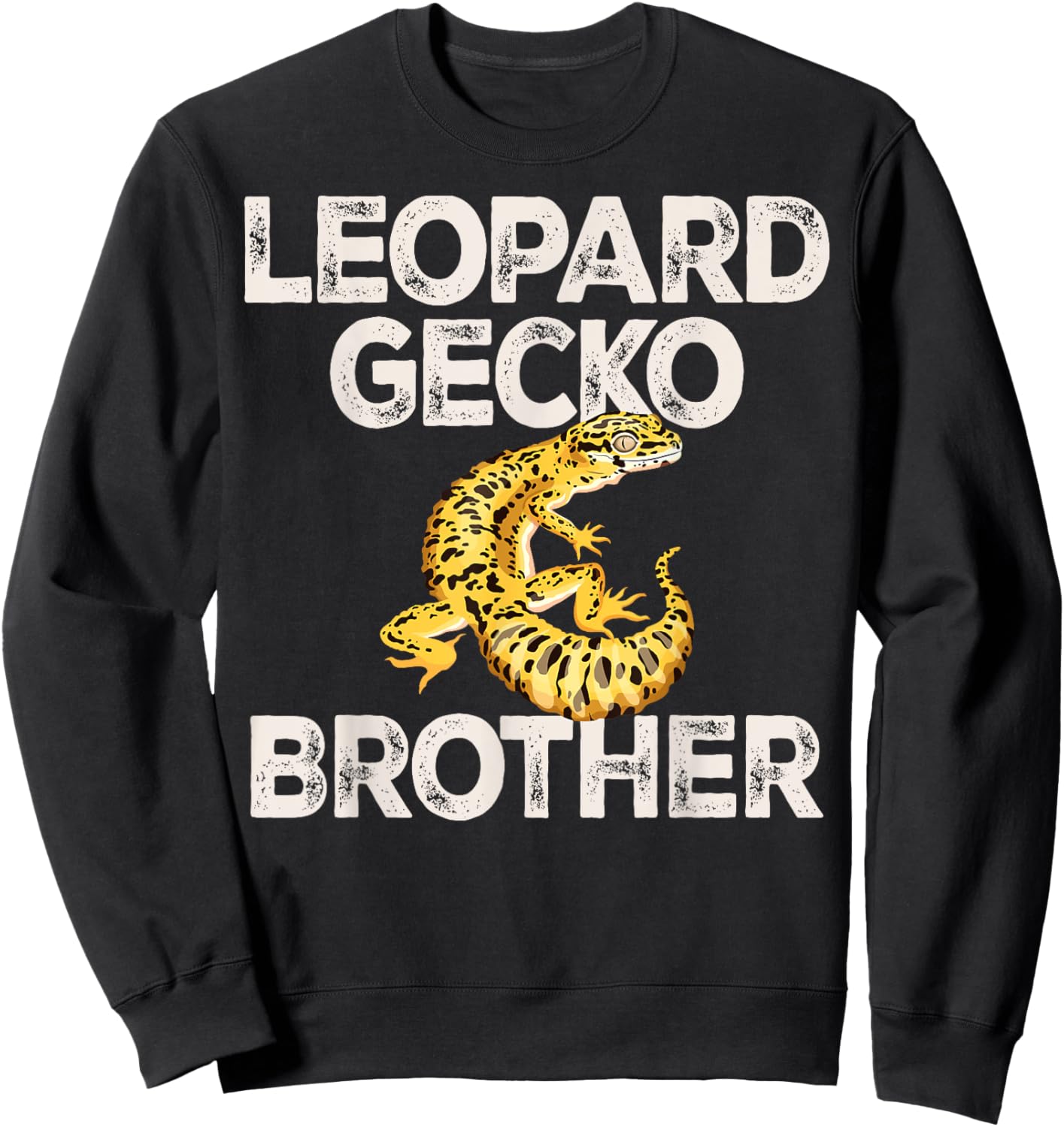 Leopard Gecko Brother lizard Reptiles Common leopard gecko Sweatshirt - Sweatshirt | Black