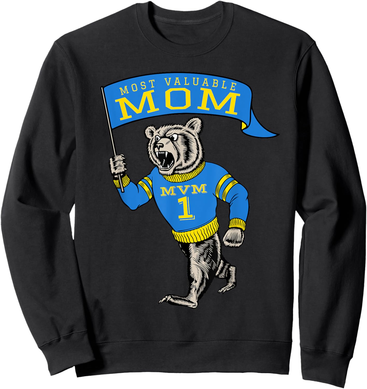 Cute Mom Most Valuable Number 1 Funny Saying Sweatshirt - Sweatshirt | Black