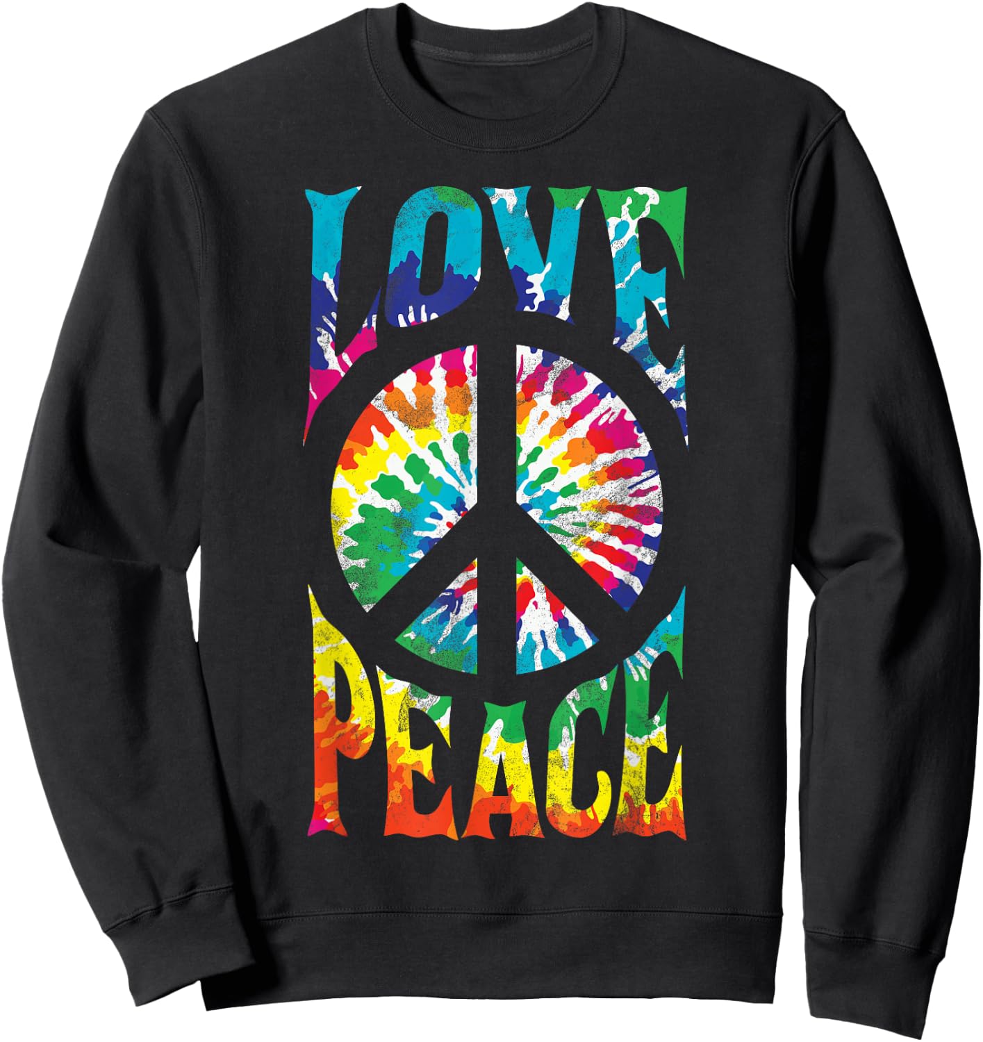 Groovy Tie Dye 70s 80s Retro Hippie Party Design Vintage Sweatshirt - Sweatshirt | Black